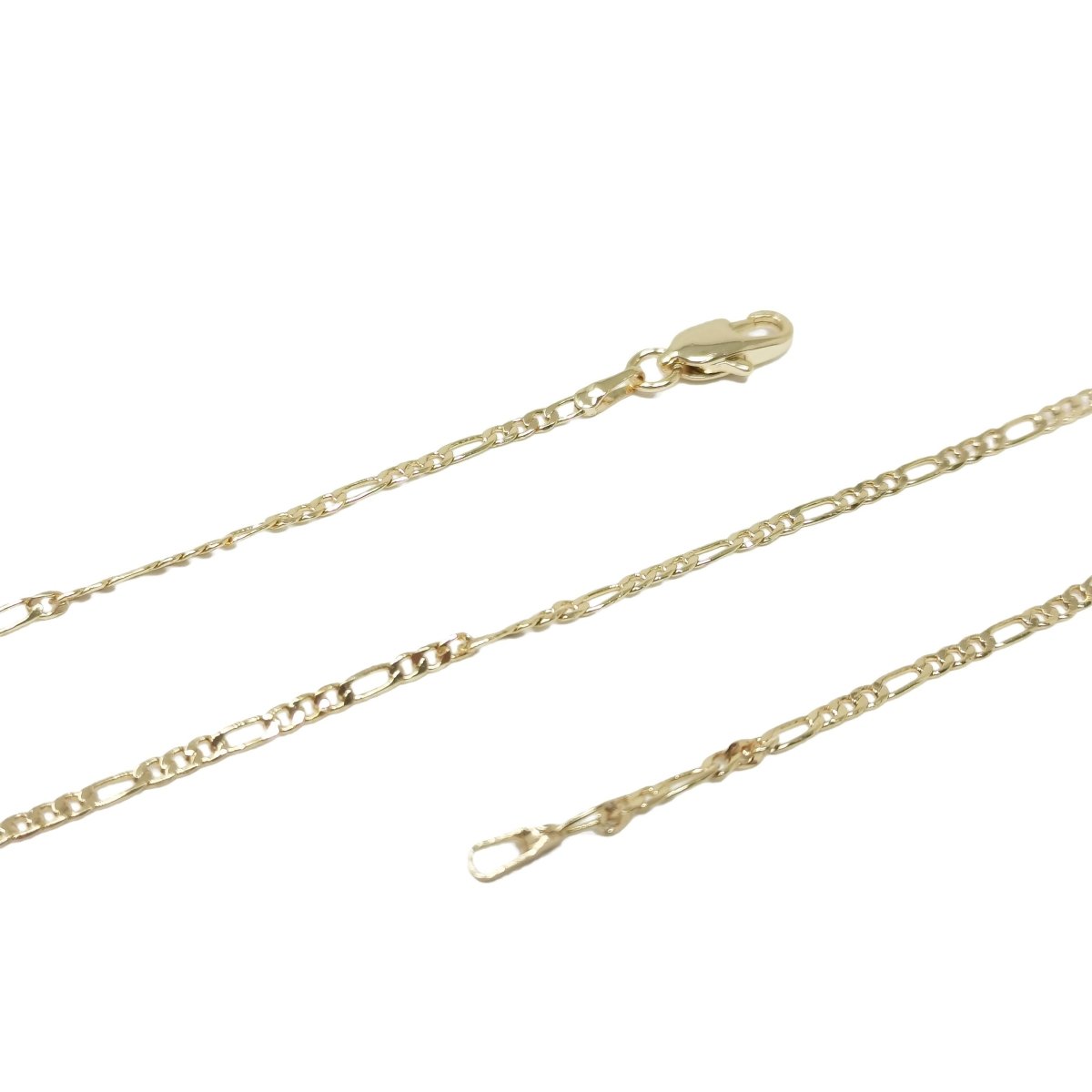 14K Gold Filled Figaro Chain Necklace, 17.8 Inches Figaro Necklace, 2mm Minimalist Gold Chain | CN-912 - DLUXCA