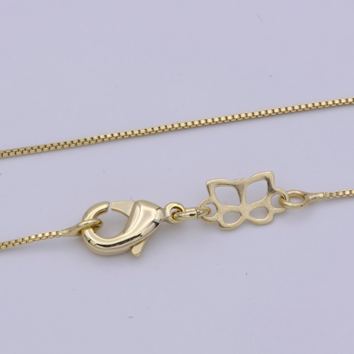 14K Gold Filled Fine 0.6mm Dainty Box 18 Inch Layering Chain Necklace | WA-421 - DLUXCA