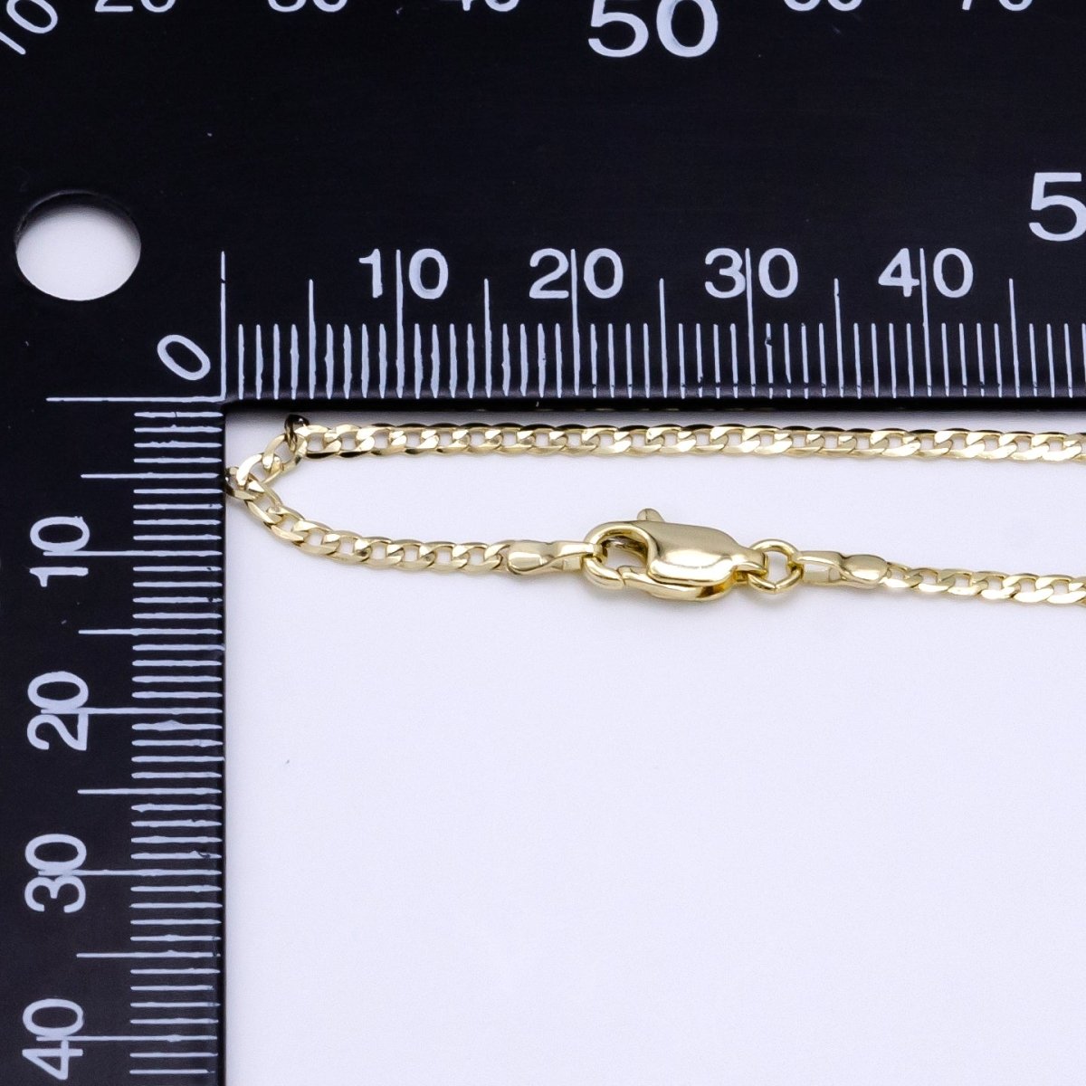 14K Gold Filled Flat Curb Link 1.7mm 18 Inch / 19.6 Inch Layering Chain Necklace | WA-216 WA-2320 Clearance Pricing - DLUXCA