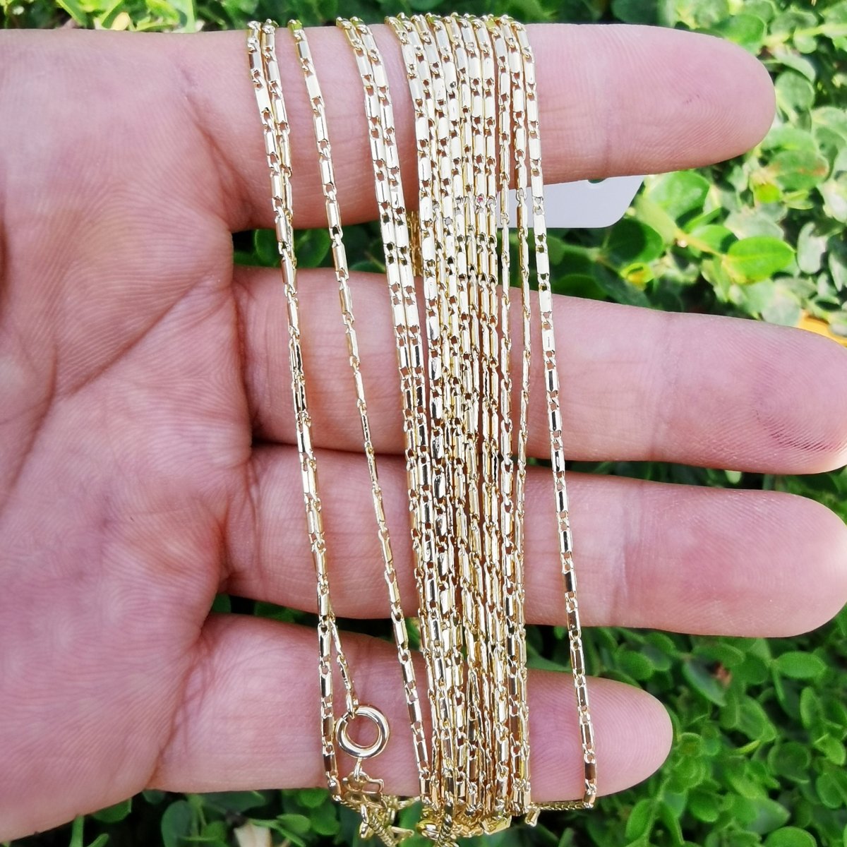 14K Gold Filled Flat Unique Link Scroll Dainty 1.5mm Layering 18 Inch Chain Necklace | WA-201 Clearance Pricing - DLUXCA