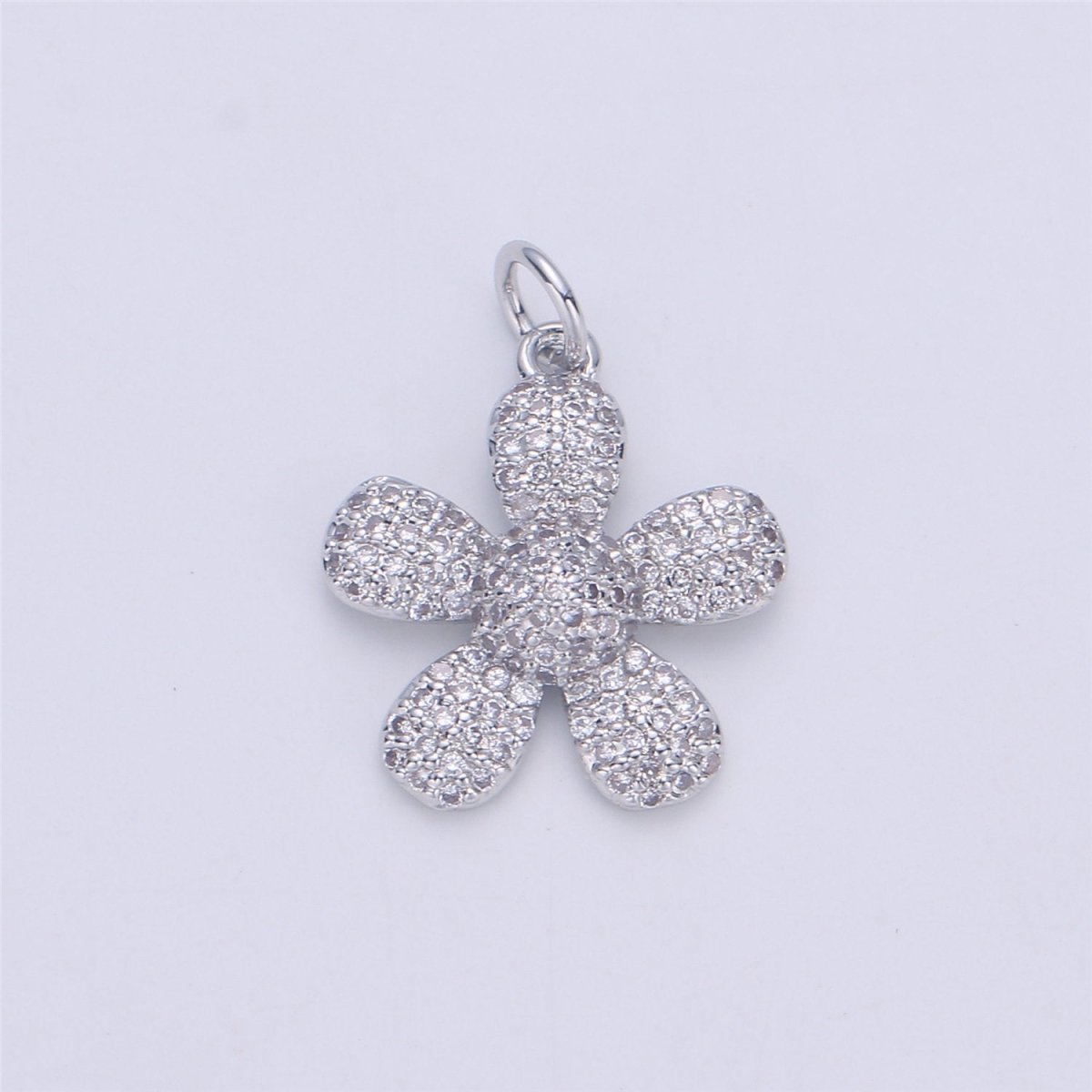 14k Gold Filled Flower Charm Micro Pave Daisy Charm Cubic Daisy Pendant Floral Pendant for Necklace Bracelet Earring Component C-925 - DLUXCA