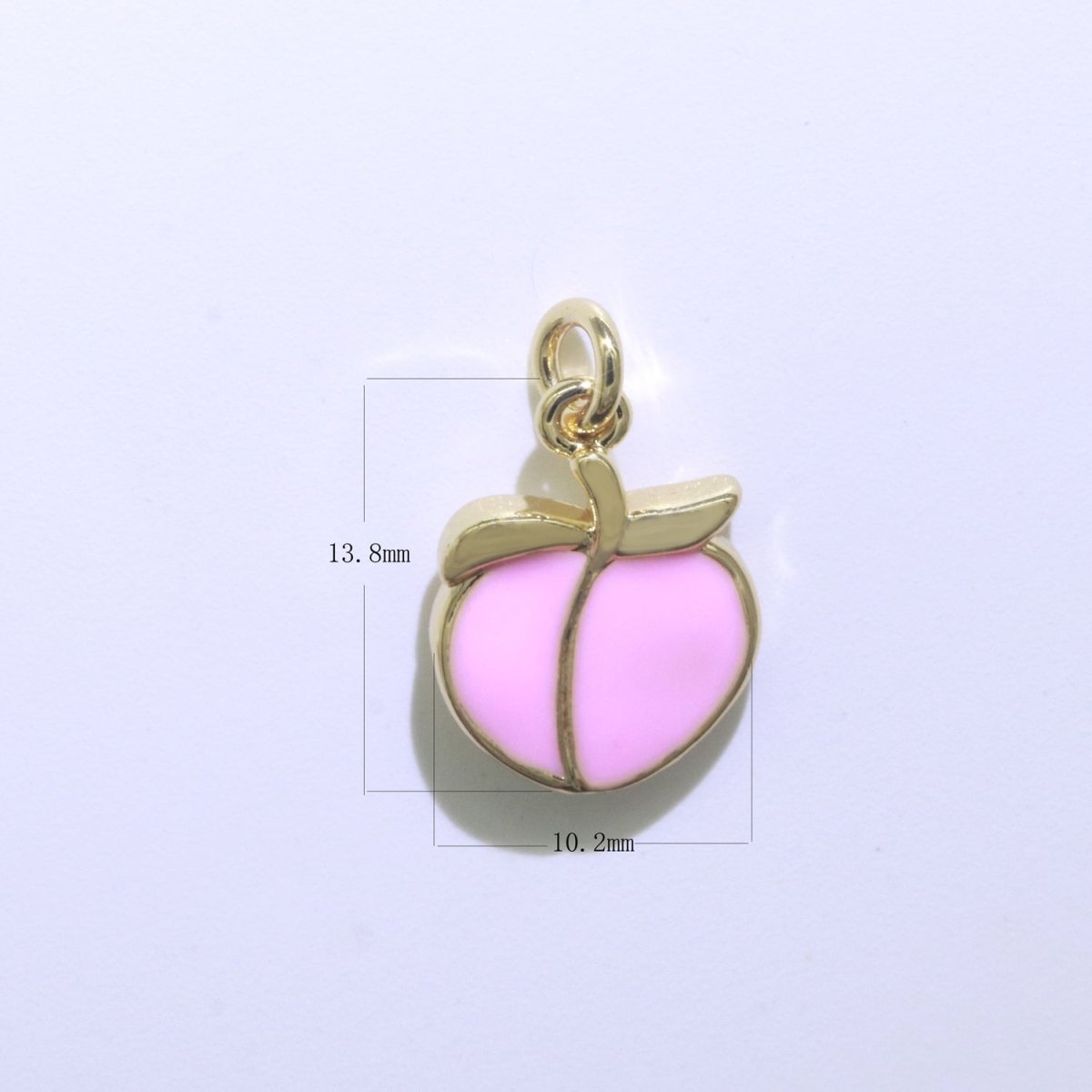 14K Gold Filled Food Enamel Pink, Teal, Black, Orange, White Peach Charm Fruit Pendant for Necklace Bracelet Earring M-173-M-180 - DLUXCA