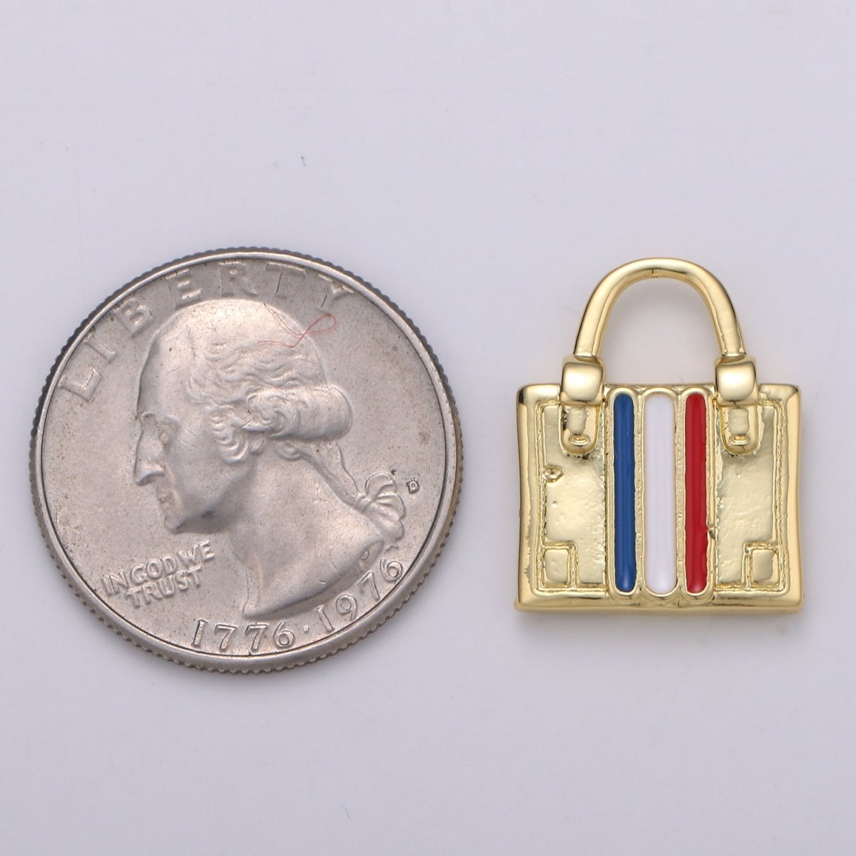 14K Gold Filled France, Italy Flag Suitcase Luggage Travel Charm | D-829 D-830 - DLUXCA