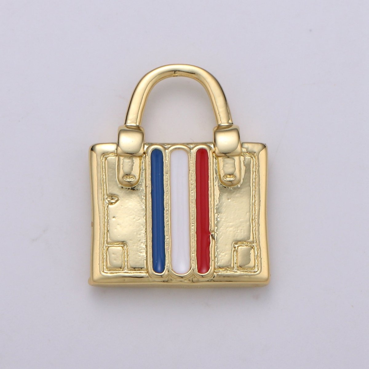 14K Gold Filled France, Italy Flag Suitcase Luggage Travel Charm | D-829 D-830 - DLUXCA