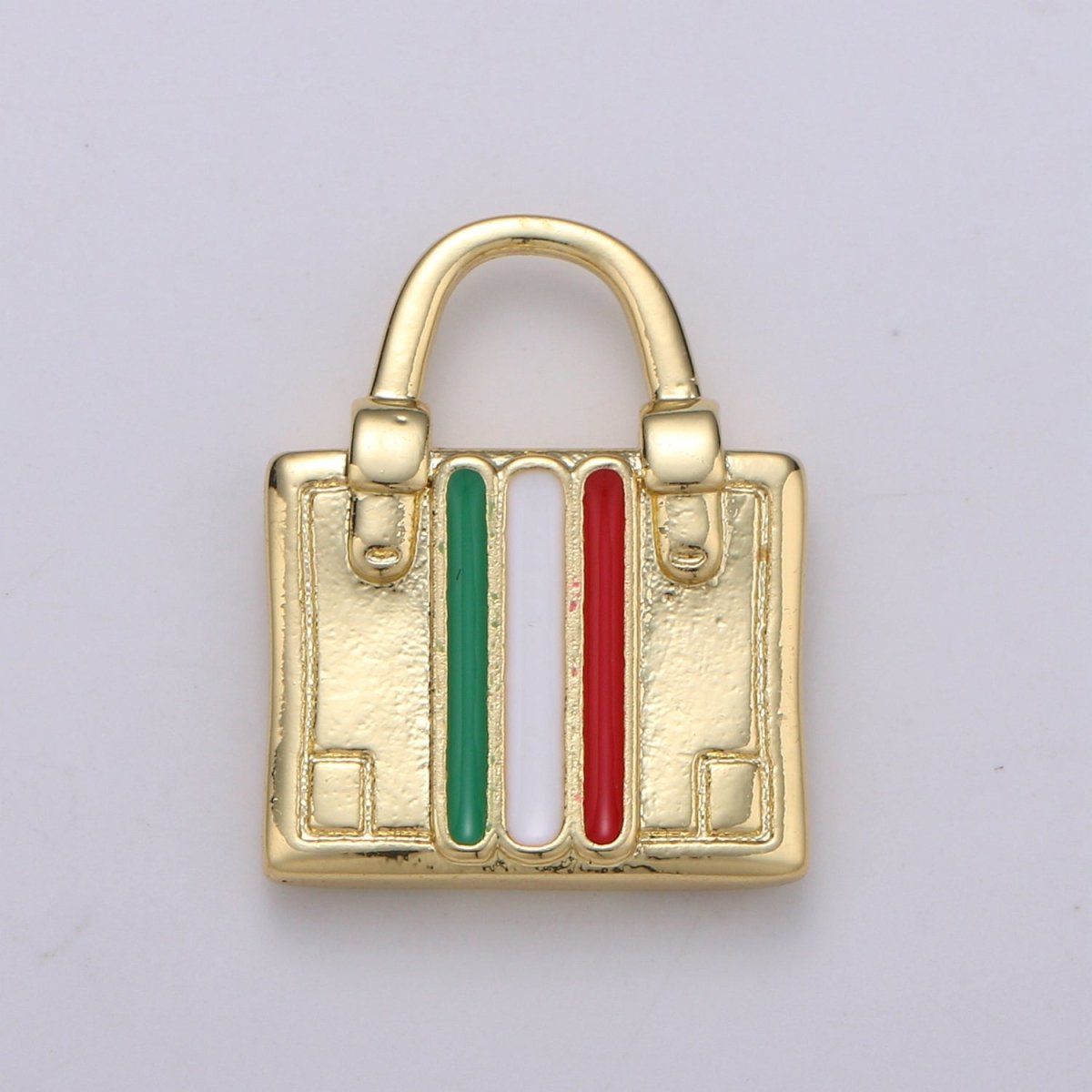 14K Gold Filled France, Italy Flag Suitcase Luggage Travel Charm | D-829 D-830 - DLUXCA