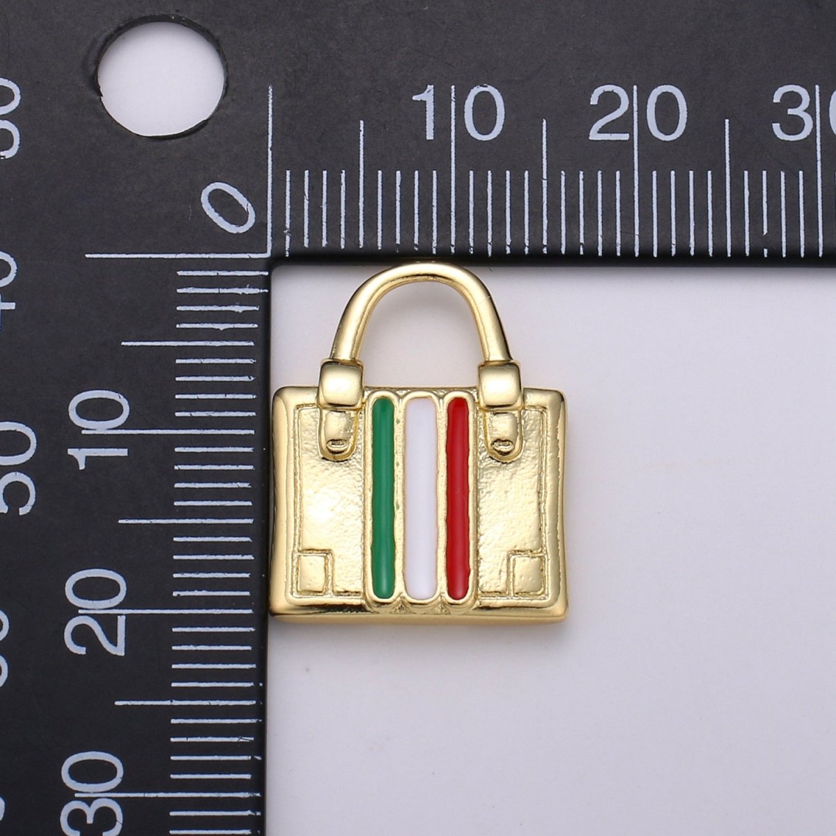 14K Gold Filled France, Italy Flag Suitcase Luggage Travel Charm | D-829 D-830 - DLUXCA