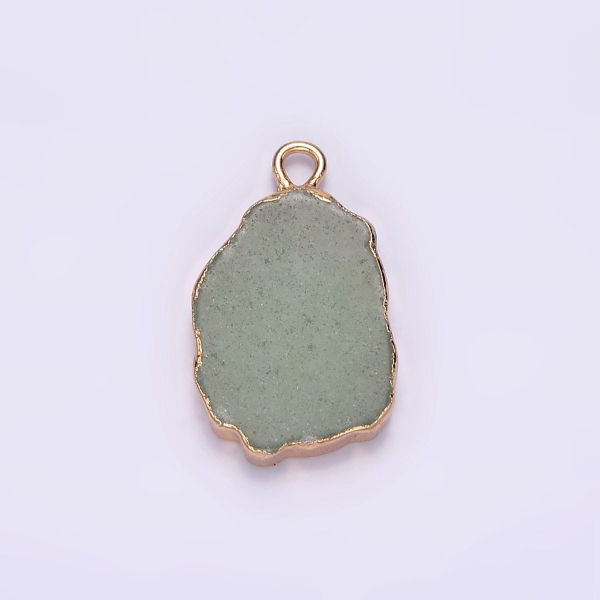 14K Gold Filled Green Aventurine Abstract Foiled Charm | N1742 - DLUXCA