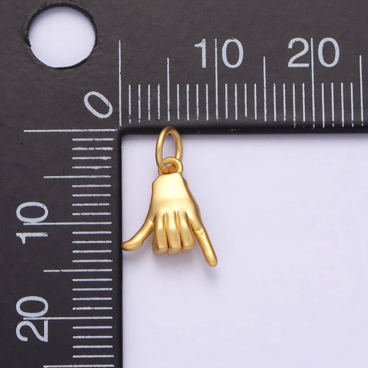 14K Gold Filled Hand Gesture Shaka "Love" ASL Rock On Add-On Charm | AC-1375 - DLUXCA