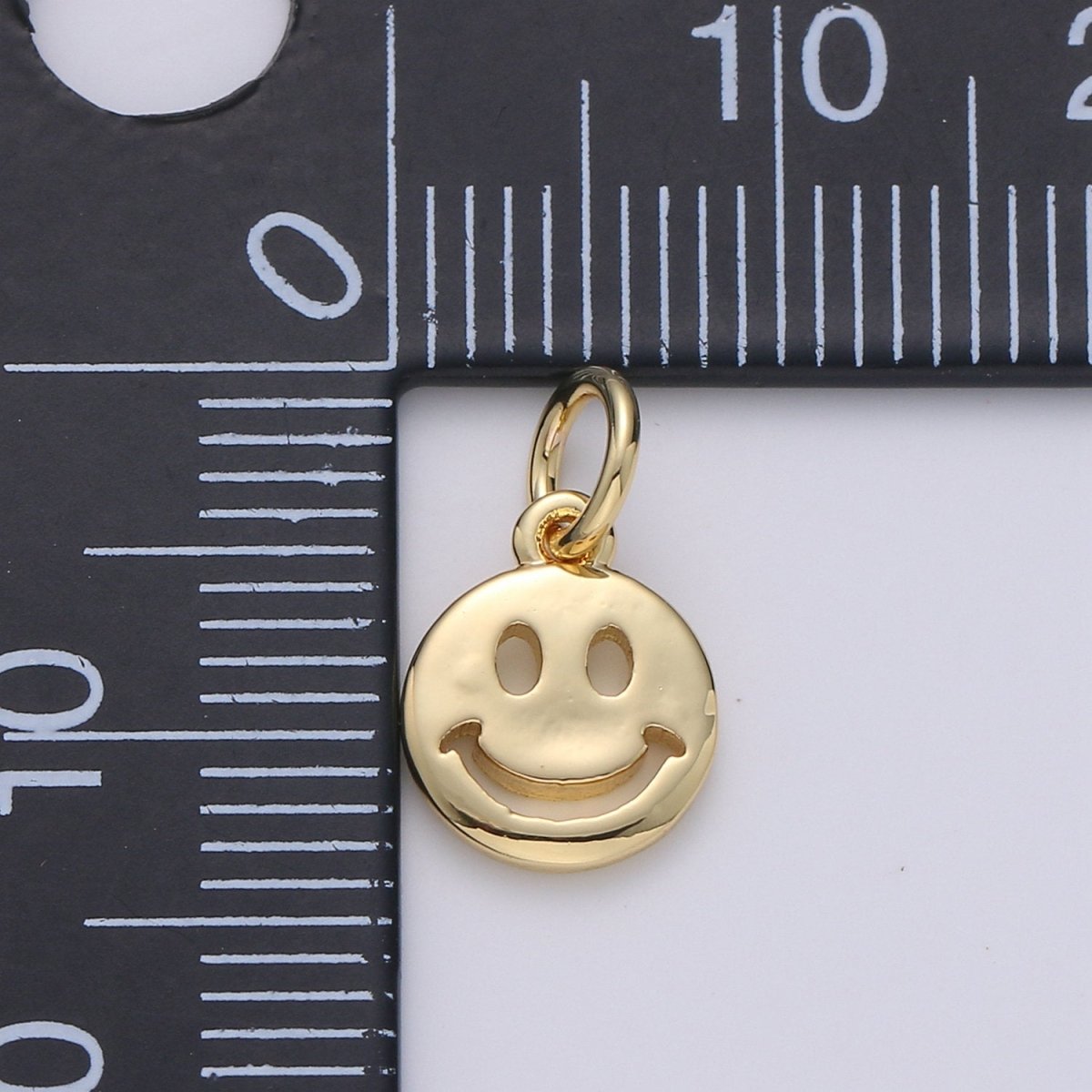 14K Gold Filled Happy Face Charm, Emoji Charm 13x8mm Gold Smile Charm Pendant Smiley Face Charms for Necklace Earring Bracelet Supply | D-651, D-697 - DLUXCA