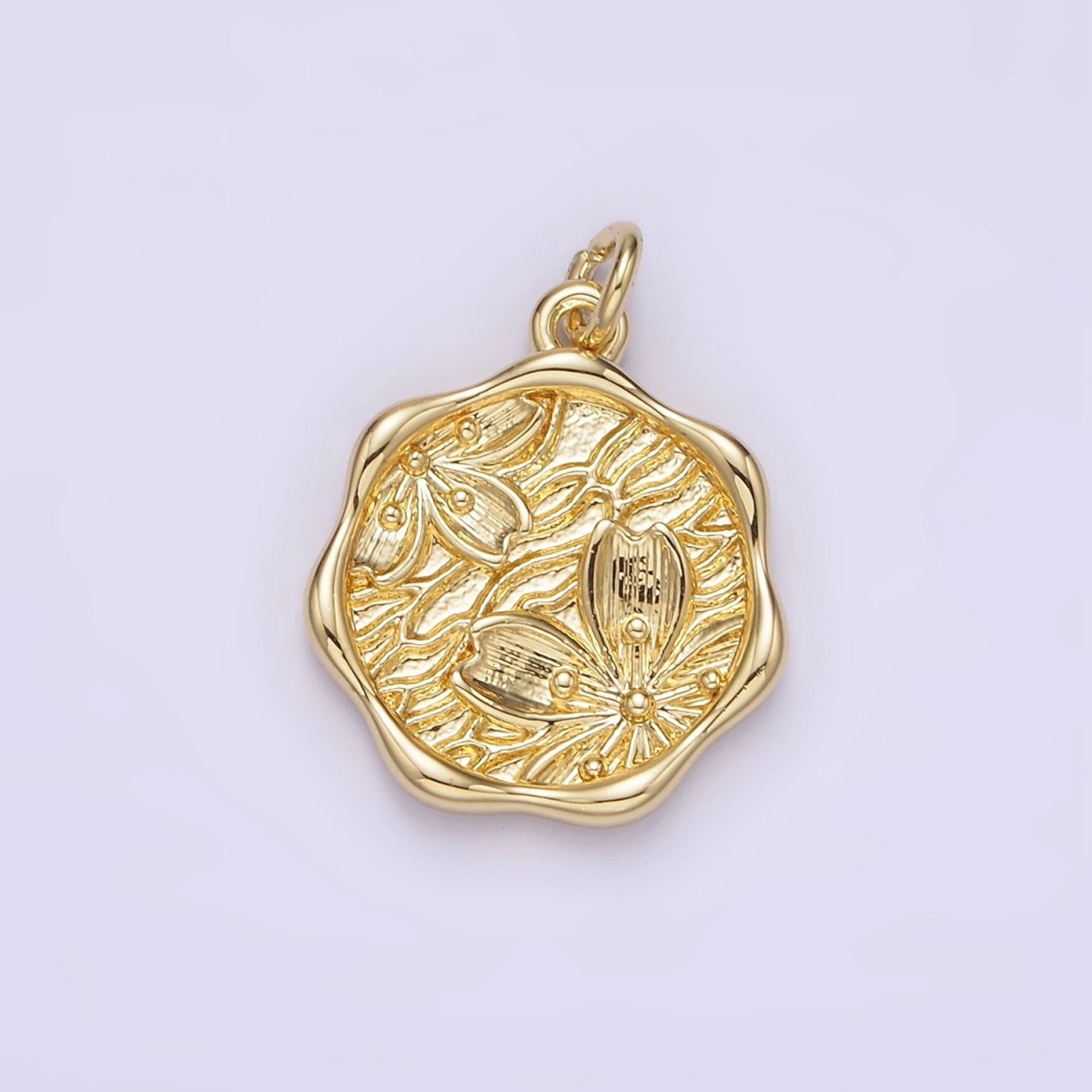 14K Gold Filled Hawthorne May Birth Flower Molten Stamped Charm | AG268 - DLUXCA