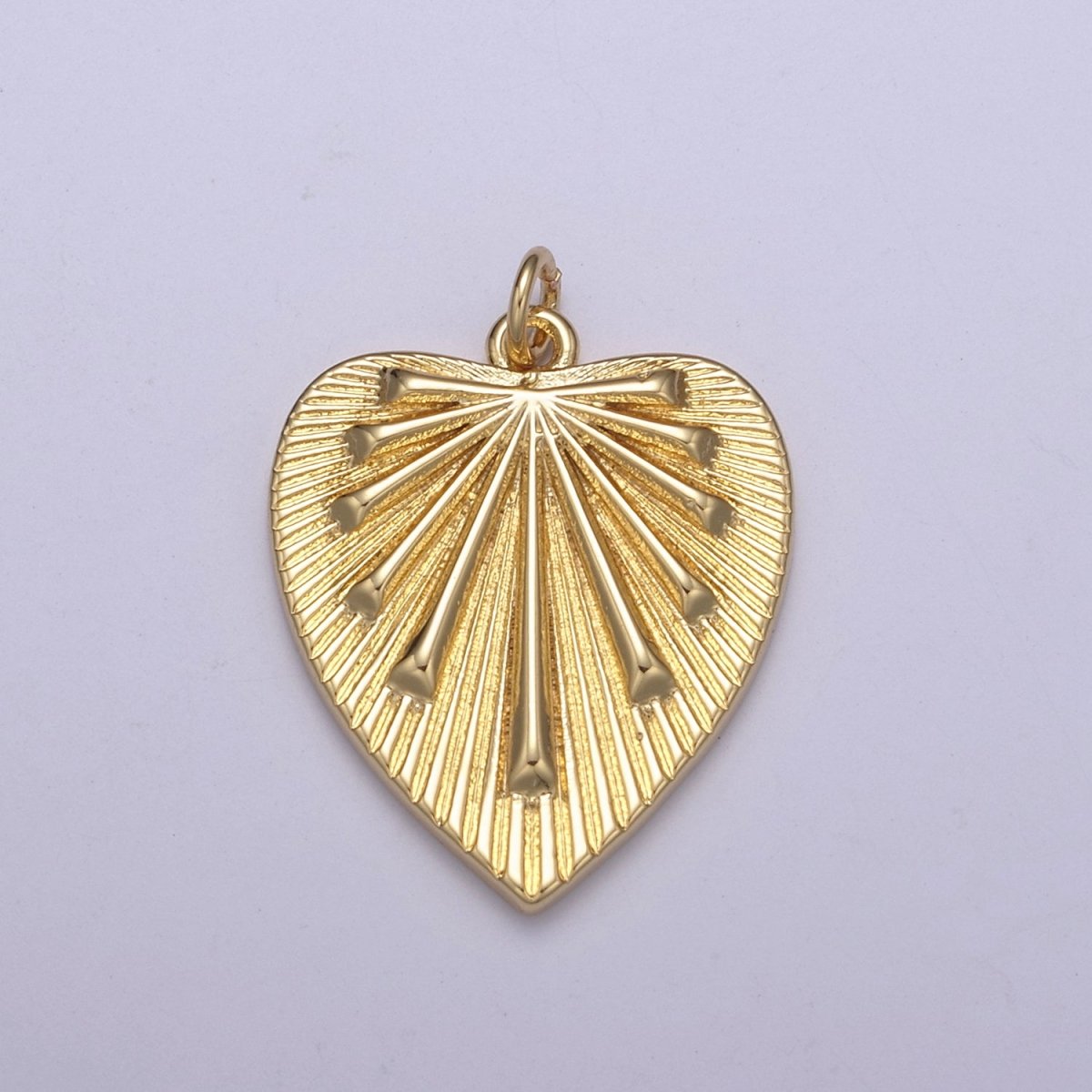 14k Gold Filled Heart Pendant, Heart Necklace, Heart Medallion, Heart Charm, Love Pendant, Gold Heart Pendant N-308 - DLUXCA