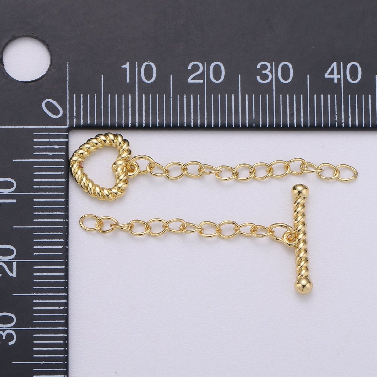 14k Gold Filled heart shape clasp toggle, Twisted Gold clasp, gold heart clasp toggle, heart toggle for Necklace Bracelet Component K-896 - DLUXCA