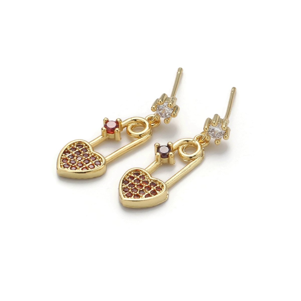 14k Gold Filled Heart Stud Earring, Earring Supplies for DIY Earring Jewelry, Earring Supply DIY Findings, Perfect for DIY Earrings K-472 - DLUXCA