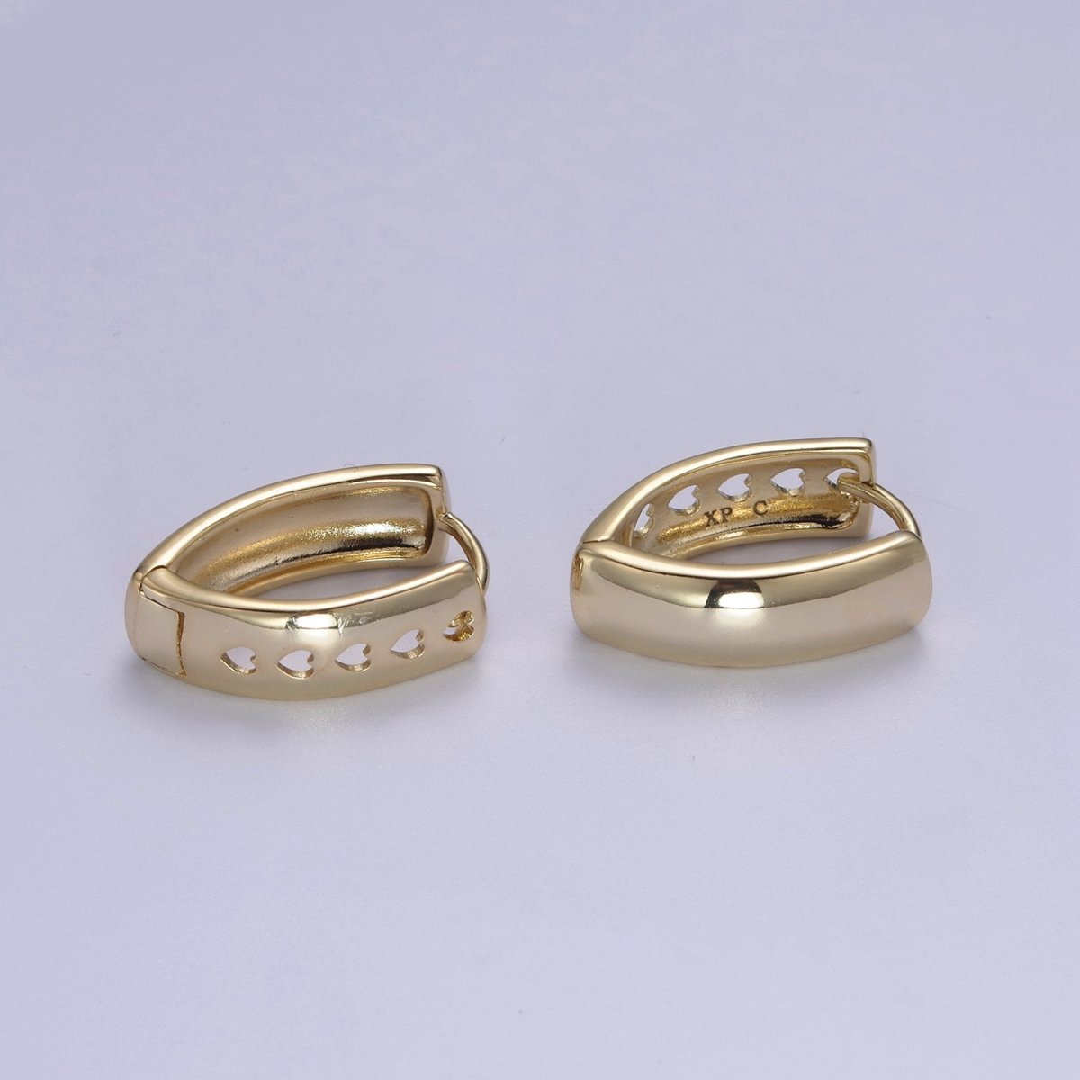 14K Gold Filled Hinged Huggie Earrings Minimalist Hoop Earrings Wholesale Jewelry T-290 - DLUXCA