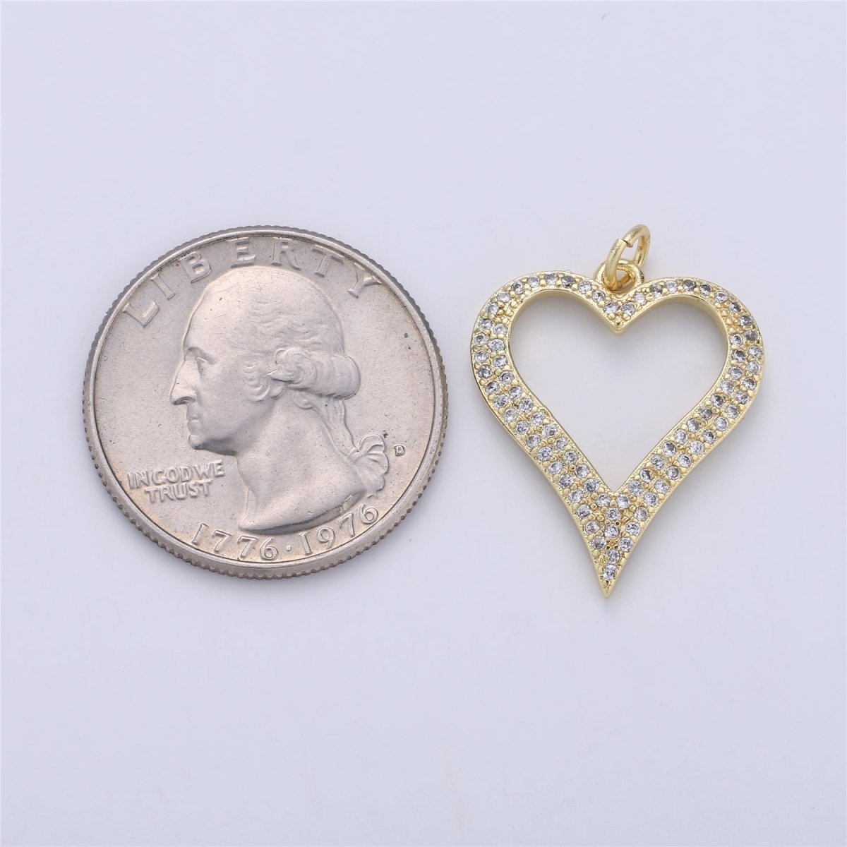 14k Gold Filled Hollow Heart Charm for Necklace Earring Pendant Jewelry Supply C-797 - DLUXCA
