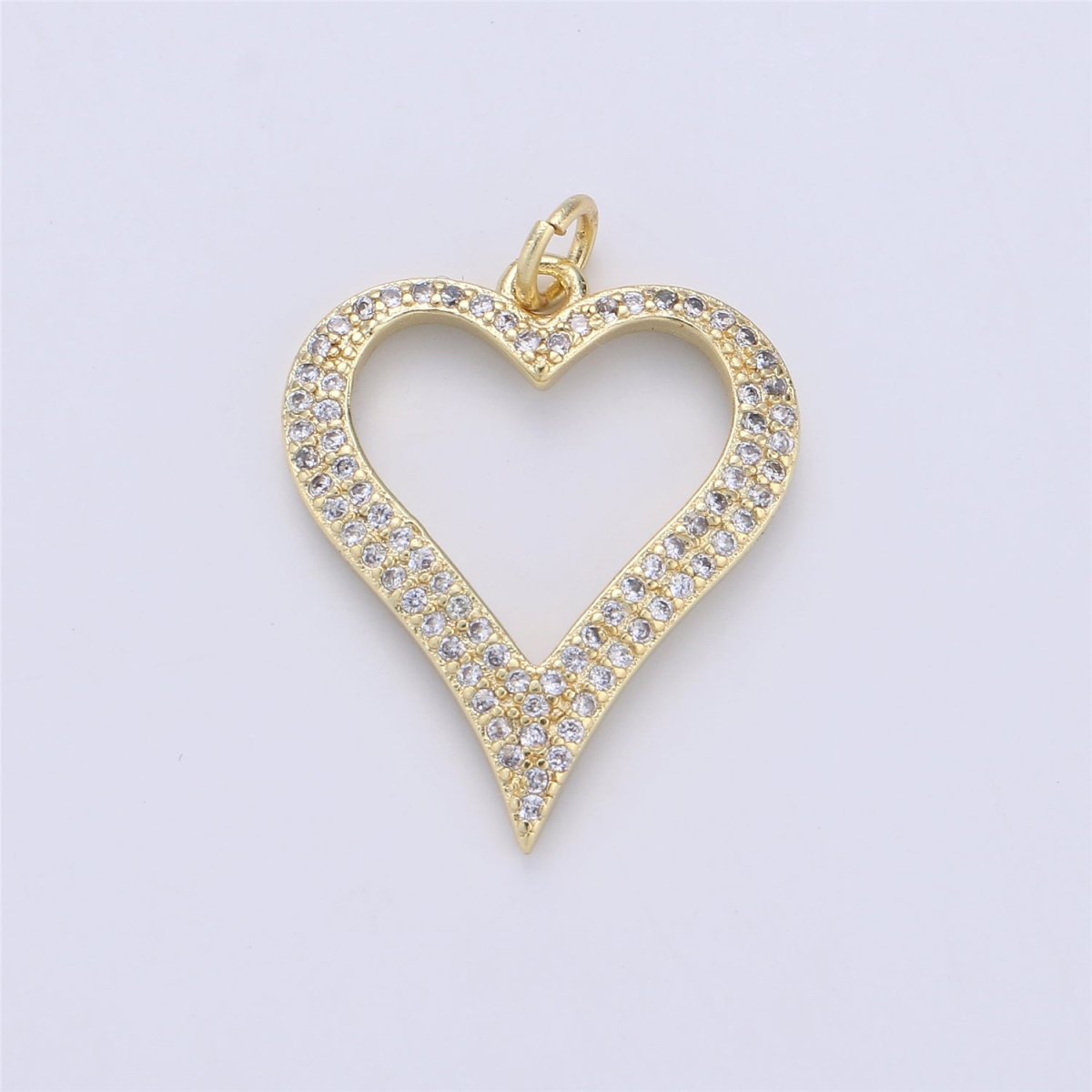 14k Gold Filled Hollow Heart Charm for Necklace Earring Pendant Jewelry Supply C-797 - DLUXCA