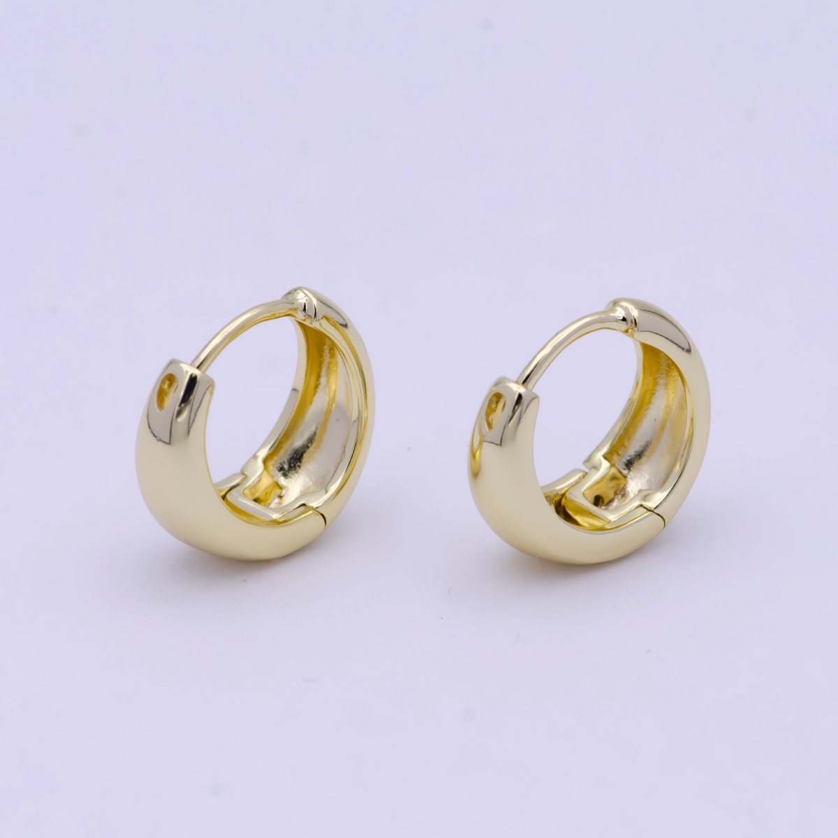 14K Gold Filled Hypoallergenic Huggie Minimalist Hoop Earrings T-135 - DLUXCA