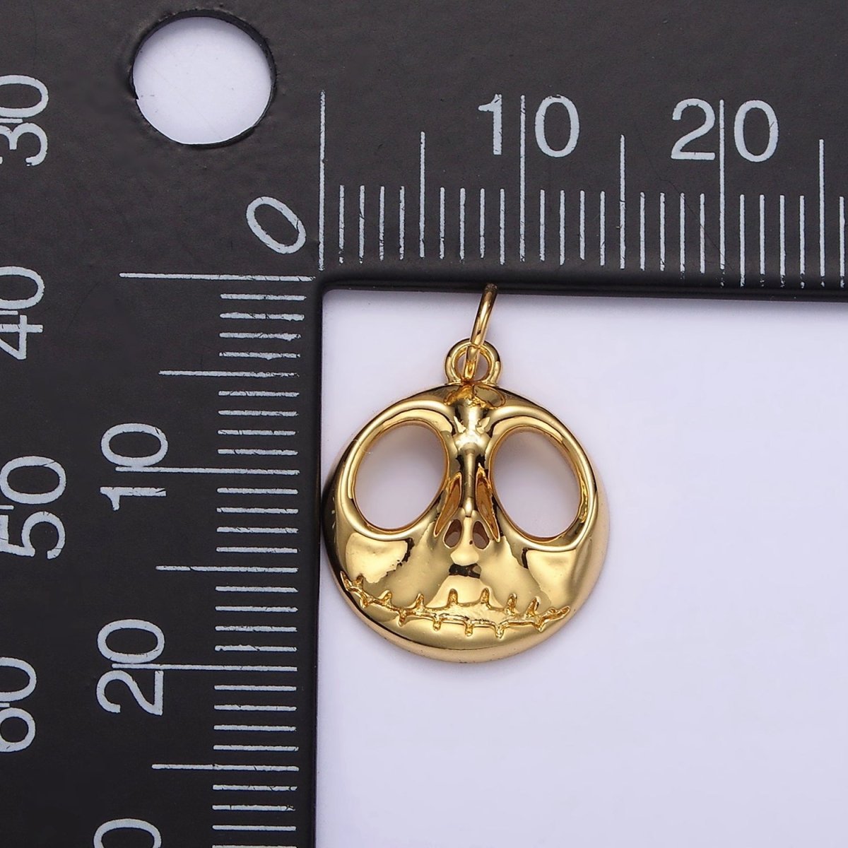 14K Gold Filled Jack Nightmare Before Christmas Open Round Charm in Gold & Silver | AG398 AG399 - DLUXCA