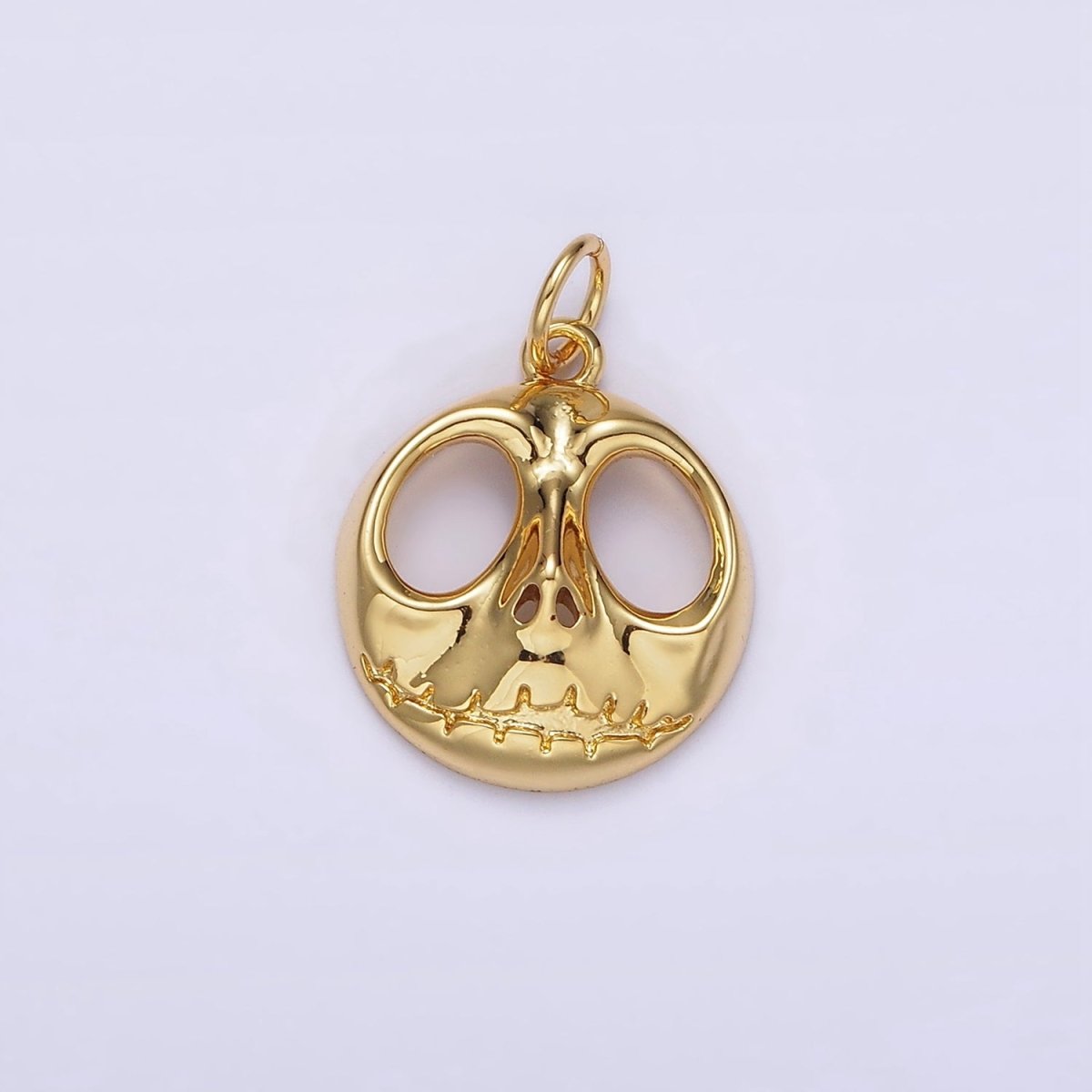 14K Gold Filled Jack Nightmare Before Christmas Open Round Charm in Gold & Silver | AG398 AG399 - DLUXCA