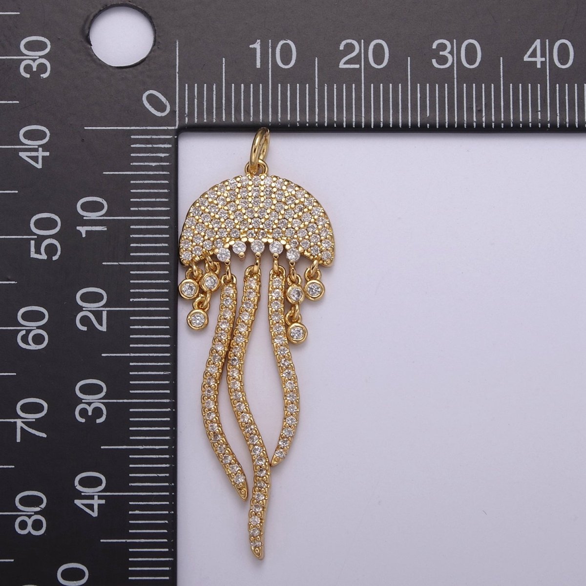 14K Gold Filled Jellyfish Charm Micro Pave Dangle Charm Ocean Lover Pendant Under The Sea Inspired Nautical, Beach Charms N-220 N-221 - DLUXCA