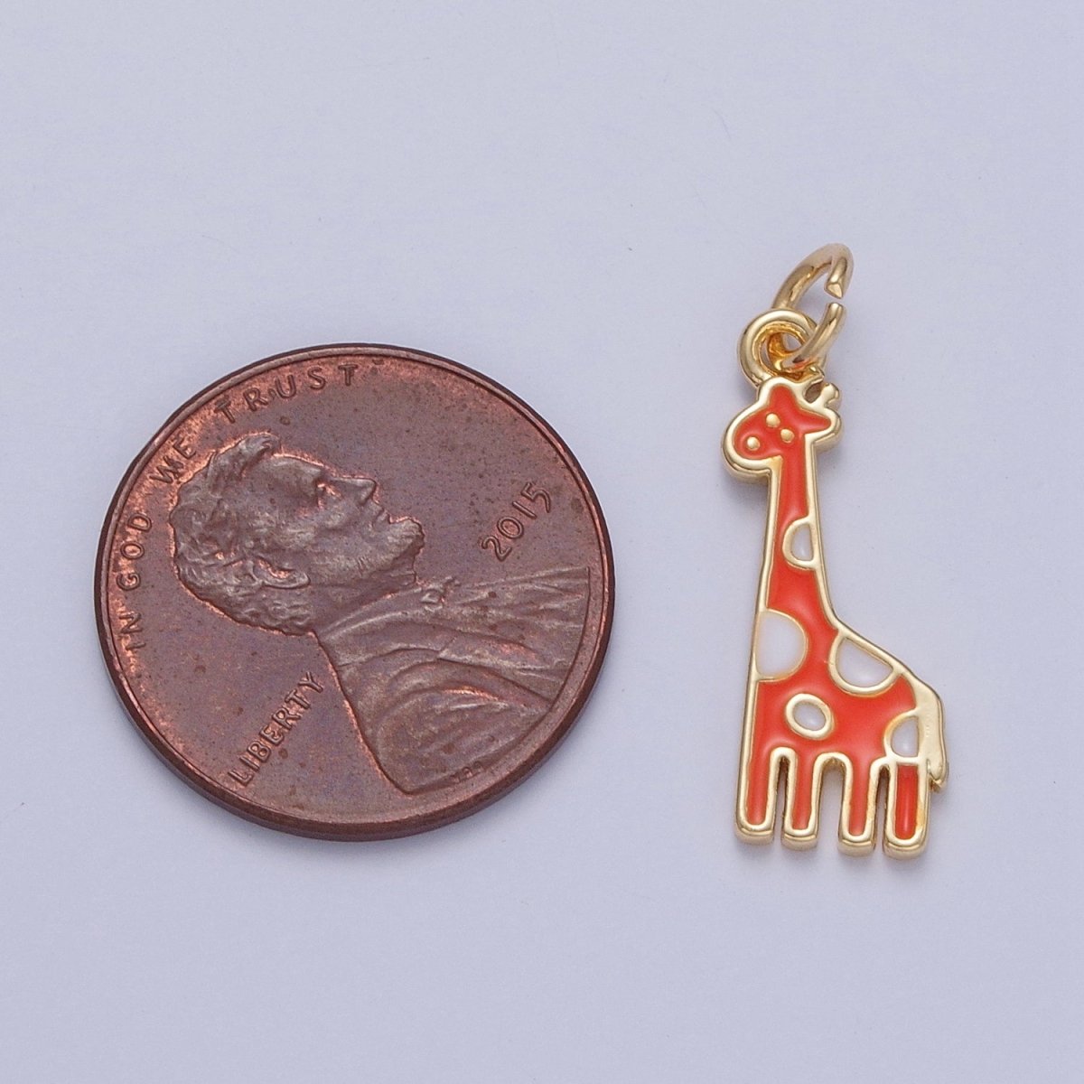 14K Gold Filled Kawaii Enamel Giraffe Safari Charm | X-091 - X-099 - DLUXCA