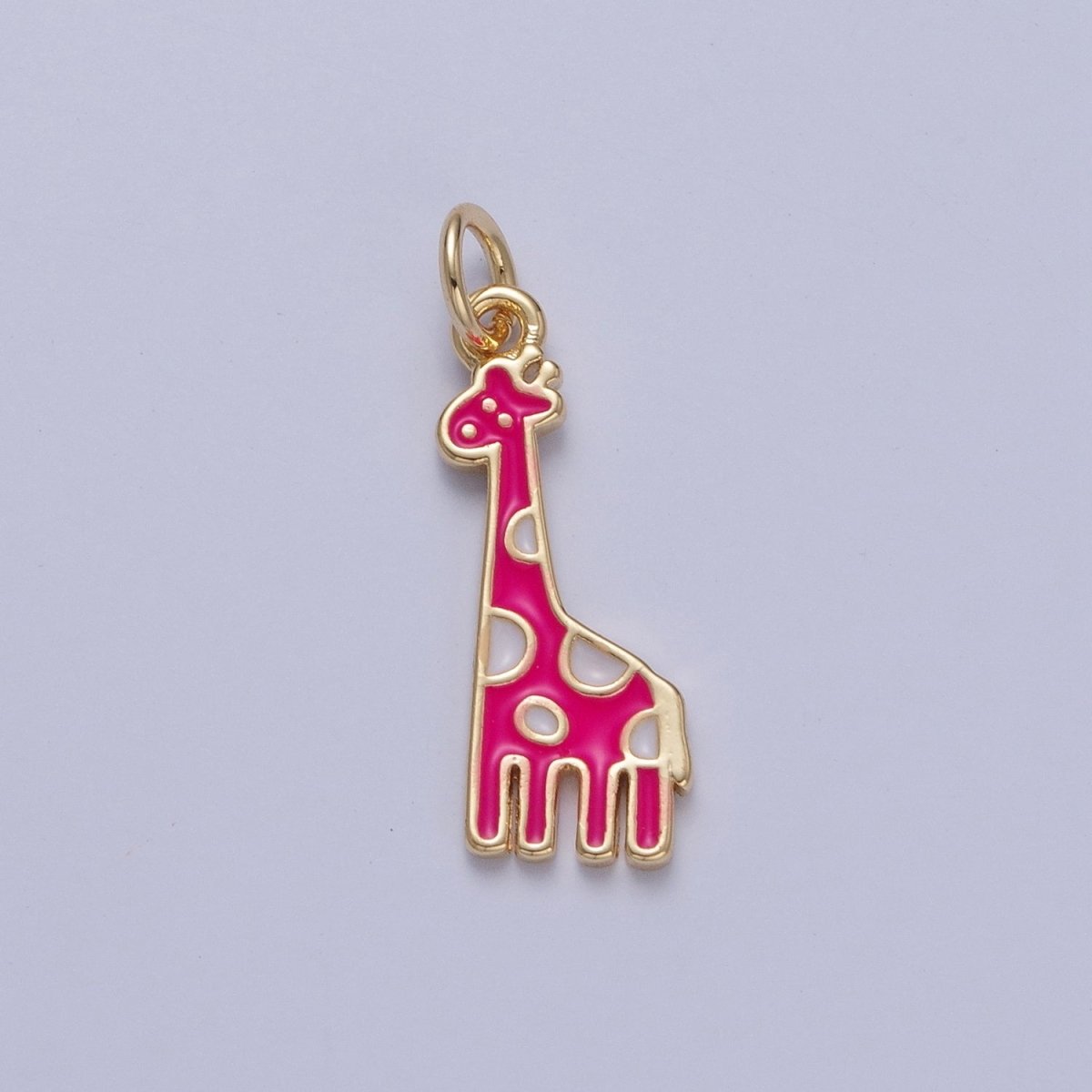 14K Gold Filled Kawaii Enamel Giraffe Safari Charm | X-091 - X-099 - DLUXCA