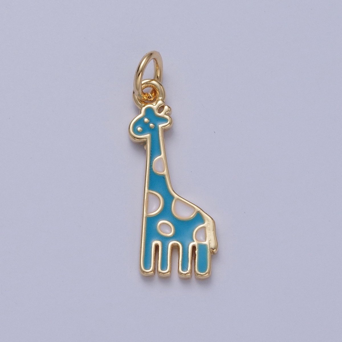 14K Gold Filled Kawaii Enamel Giraffe Safari Charm | X-091 - X-099 - DLUXCA