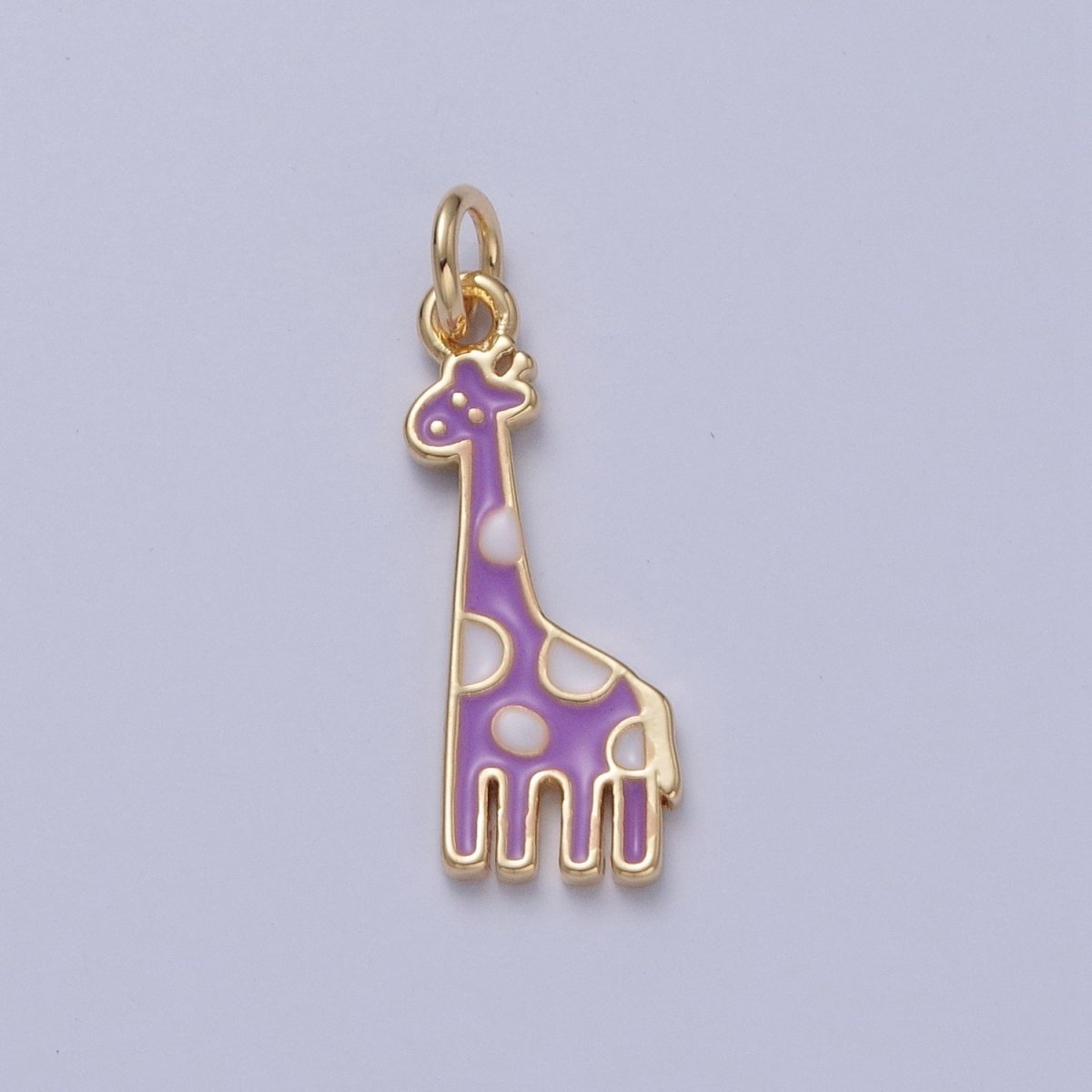 14K Gold Filled Kawaii Enamel Giraffe Safari Charm | X-091 - X-099 - DLUXCA