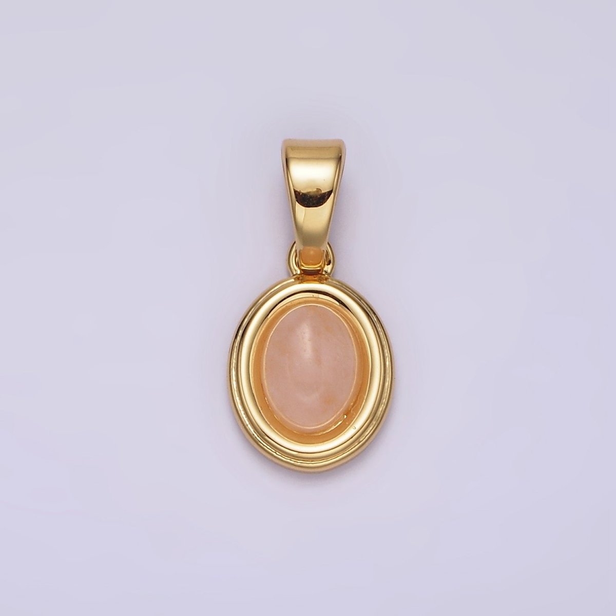 14K Gold Filled Lapis Lazuli, Peridot, Green Kyanite, Blue Agate, Sunstone, Pink Opal Bezel Oval Pendant | N1847 - N1852 - DLUXCA