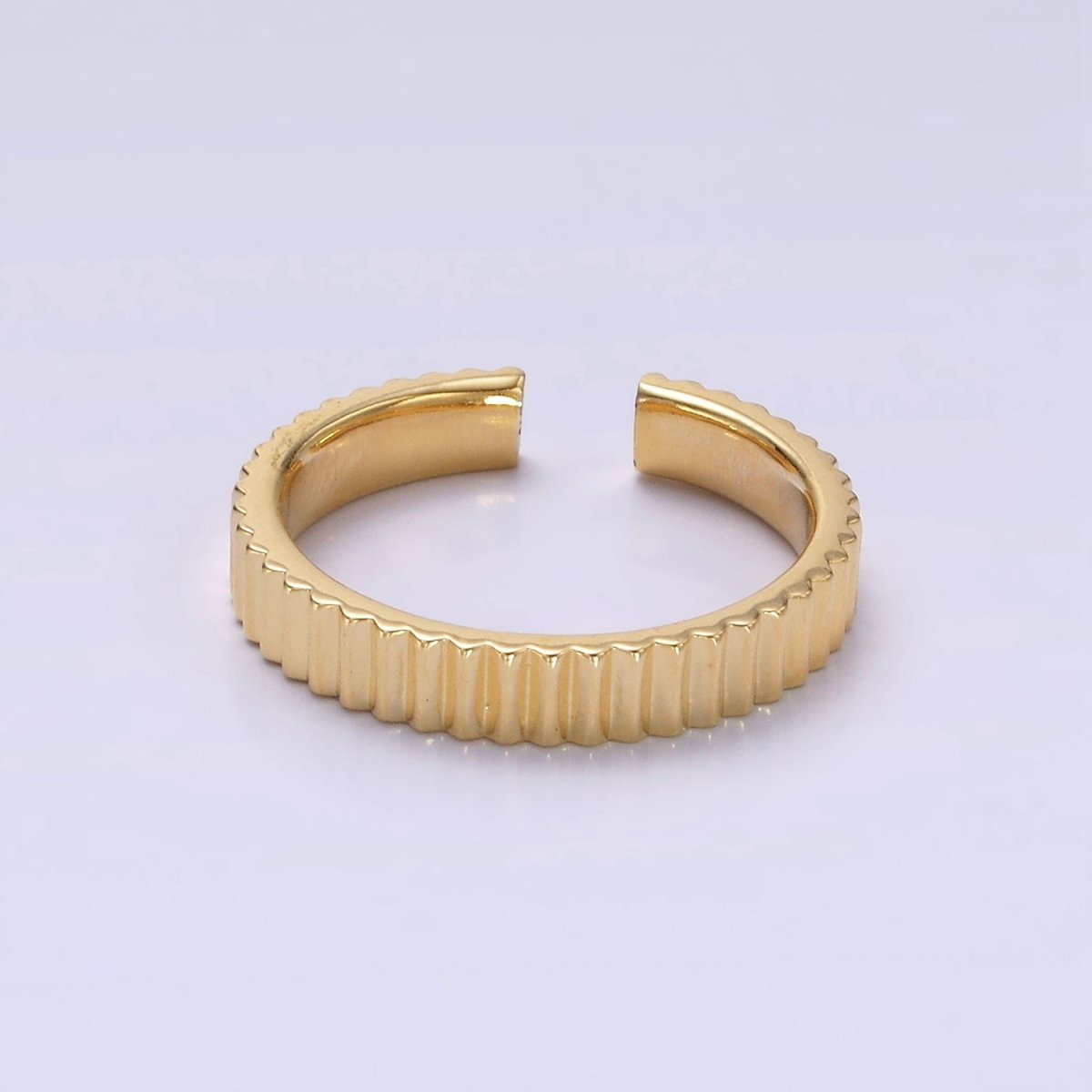 14K Gold Filled Lined Minimalist Band Ring in Gold, Silver & Black | O1181 - O1183 - DLUXCA