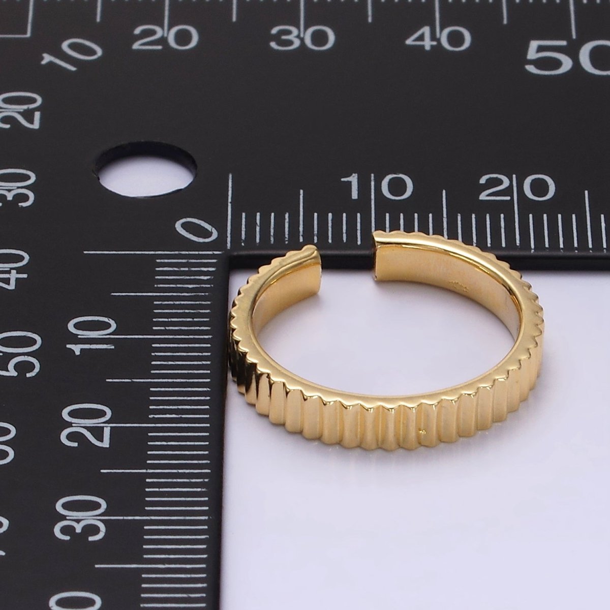 14K Gold Filled Lined Minimalist Band Ring in Gold, Silver & Black | O1181 - O1183 - DLUXCA