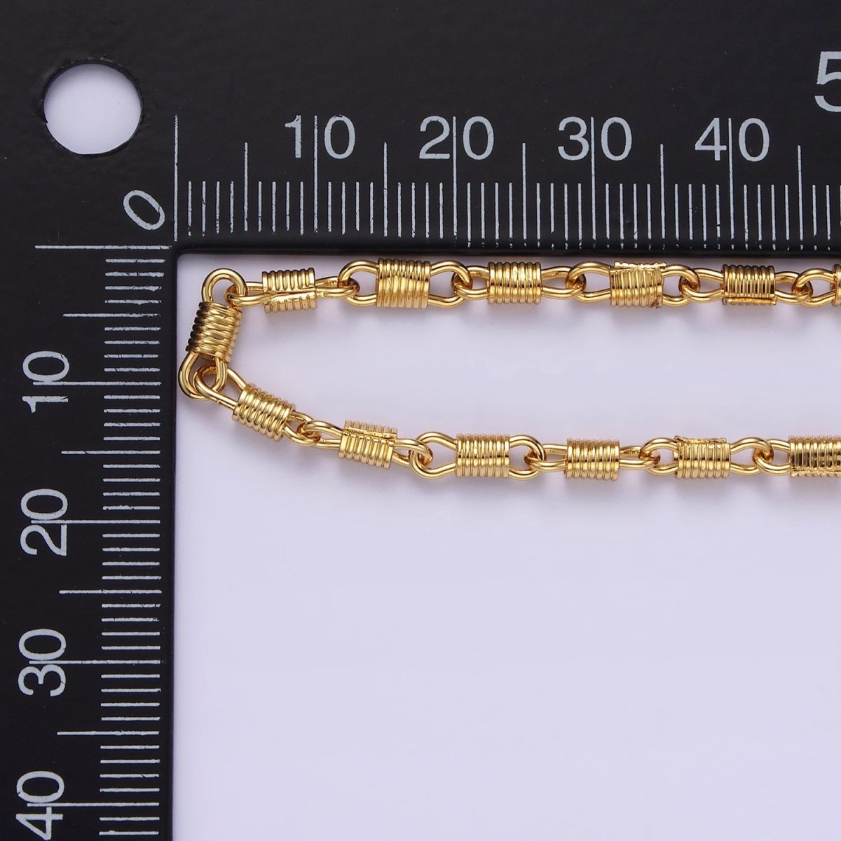 14K Gold Filled Lined Tube Link Designed Unfinished Chain For Jewelry Making | ROLL-1437 Clearance Pricing - DLUXCA