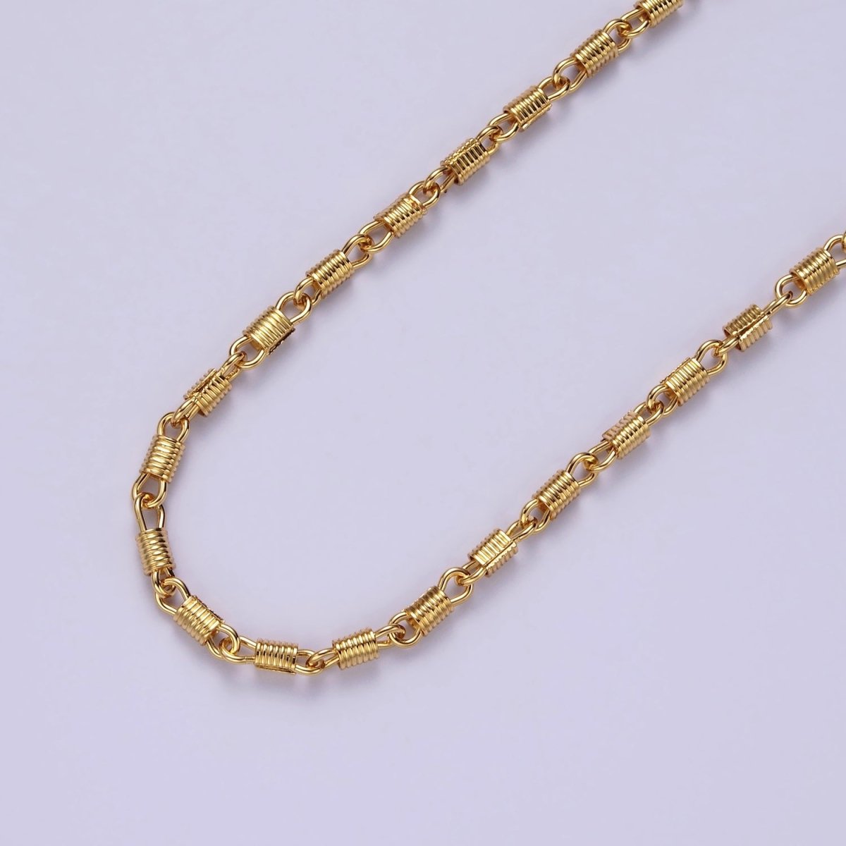 14K Gold Filled Lined Tube Link Designed Unfinished Chain For Jewelry Making | ROLL-1437 Clearance Pricing - DLUXCA