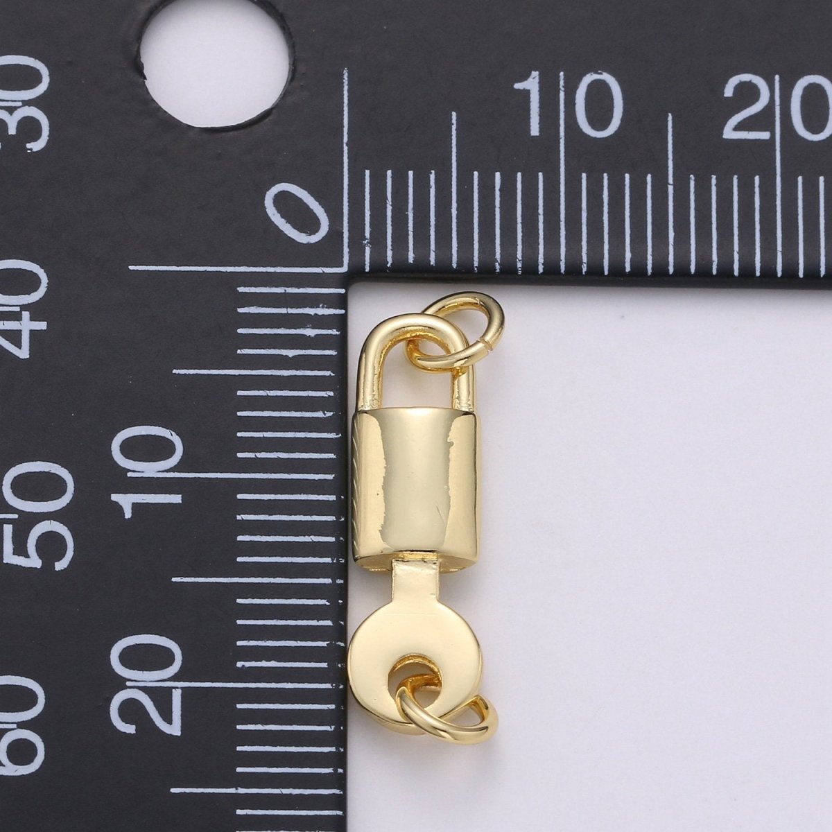 14k Gold Filled Lock Key Pendant Charm, Dainty Key Pendant Charm, Gold Filled Lock F-448 - DLUXCA