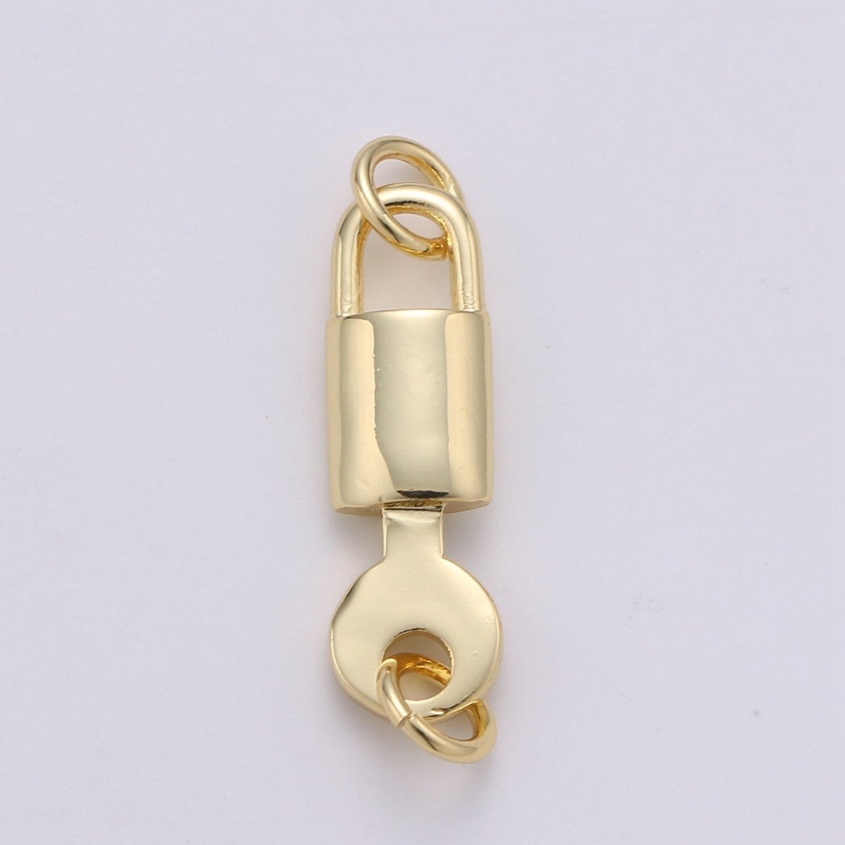 14k Gold Filled Lock Key Pendant Charm, Dainty Key Pendant Charm, Gold Filled Lock F-448 - DLUXCA
