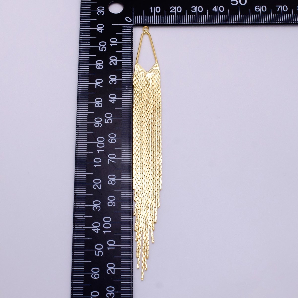 14k Gold Filled Long Fan Drop Earring Charm, Long Earrings, Charm only, No Gem Earring, Waterfall Earrings K-751 - DLUXCA