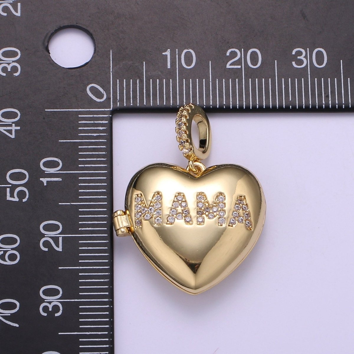 14K Gold Filled MAMA Heart Locket Pendants Mother Day Gift H-743 H-744 - DLUXCA