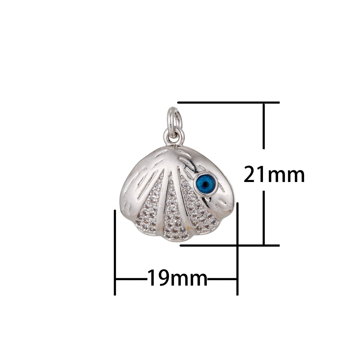 14K Gold Filled Micro Pave Clam Shell Charm, Cubic Zirconia DIY Handmade Bracelet Layering Necklace Pendant Earring Charm for Jewelry MakingC-262 - DLUXCA