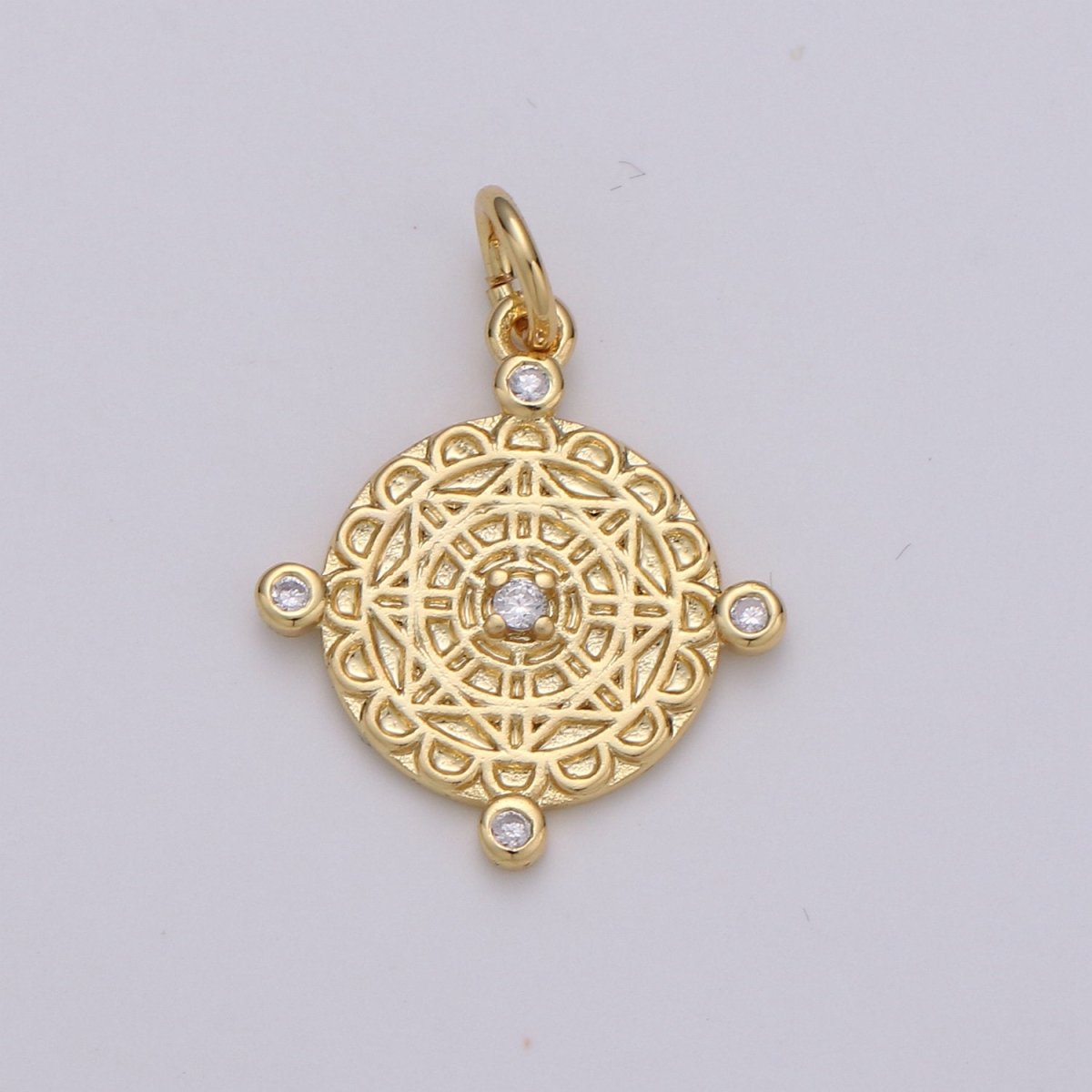 14k Gold Filled Micro Pave CZ Compass Sign Pendant Charm, Dainty Pendant Charm, Gold Filled Travel Pendant, For DIY Jewelry Making D-452 D-453 - DLUXCA