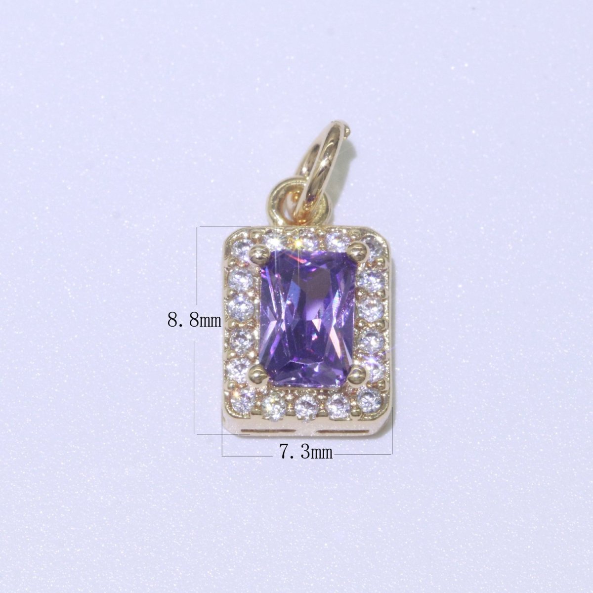 14k Gold Filled Micro Pave CZ Geometric Pendant Charm Emerald Cut Pendant Charm Geometric DIY Jewelry 8.8x7.3mm M-189-M-202 - DLUXCA