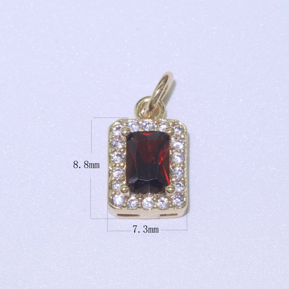 14k Gold Filled Micro Pave CZ Geometric Pendant Charm Emerald Cut Pendant Charm Geometric DIY Jewelry 8.8x7.3mm M-189-M-202 - DLUXCA