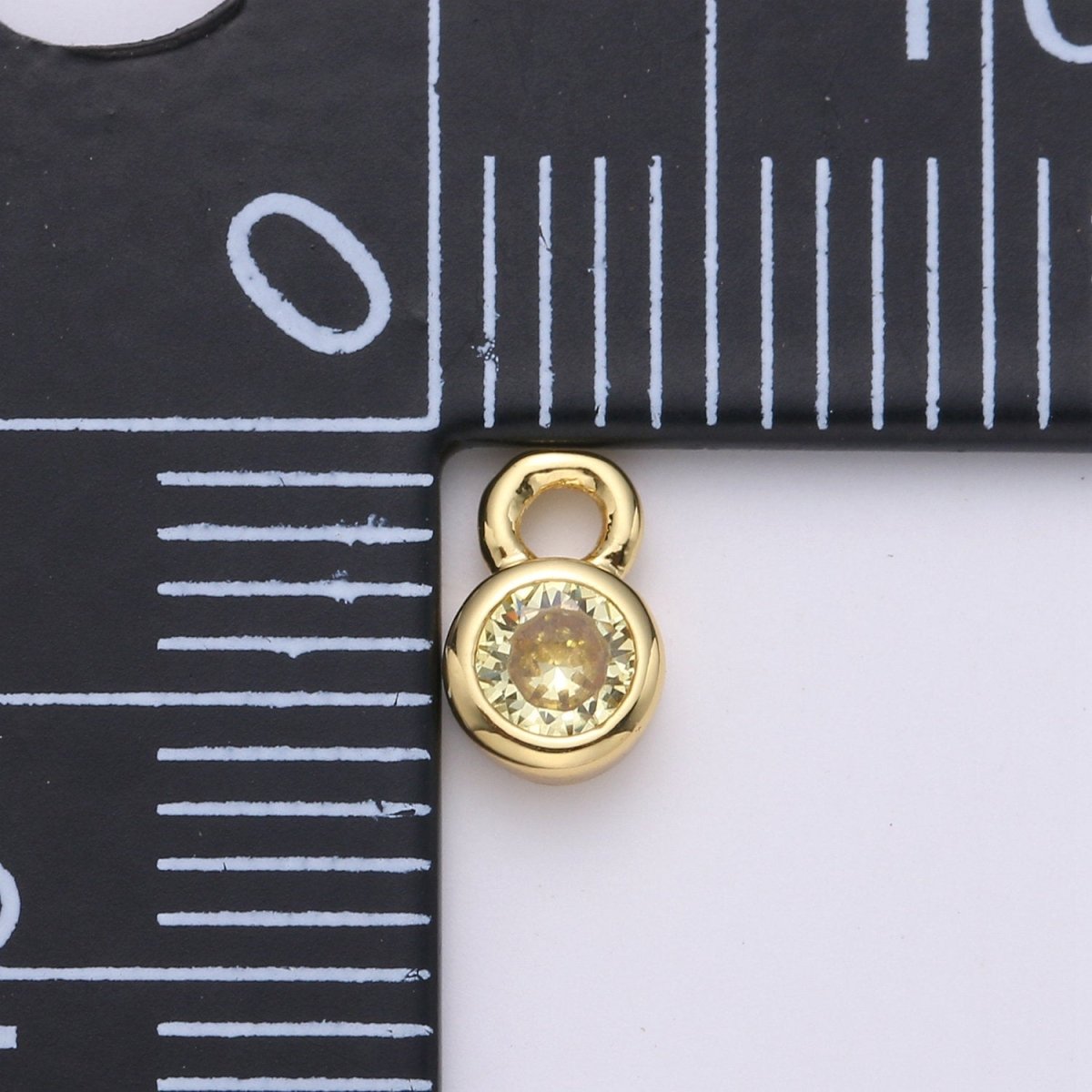 14k Gold Filled Micro Pave CZ Geometric Pendant Charm, Micro Pave CZ Circle Pendant Charm, Gold Filled Charm, For DIY Jewelry Size 4x6mm D-013 to D-024 - DLUXCA