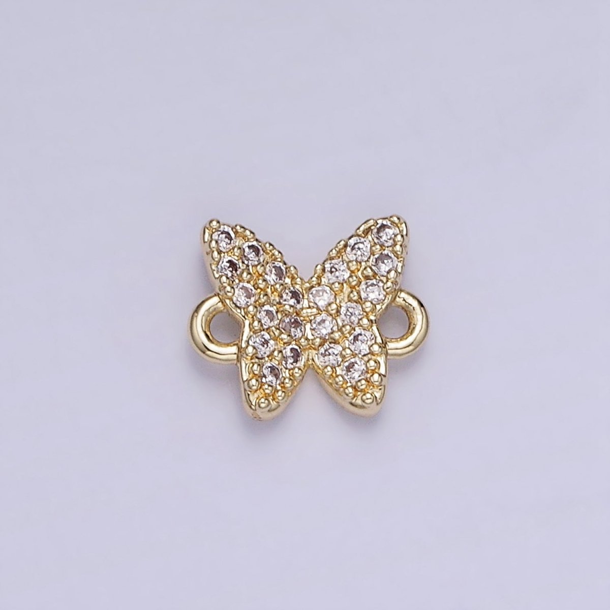 14K Gold Filled Micro Paved CZ 7mm Butterfly Insect Connector | G293 - DLUXCA