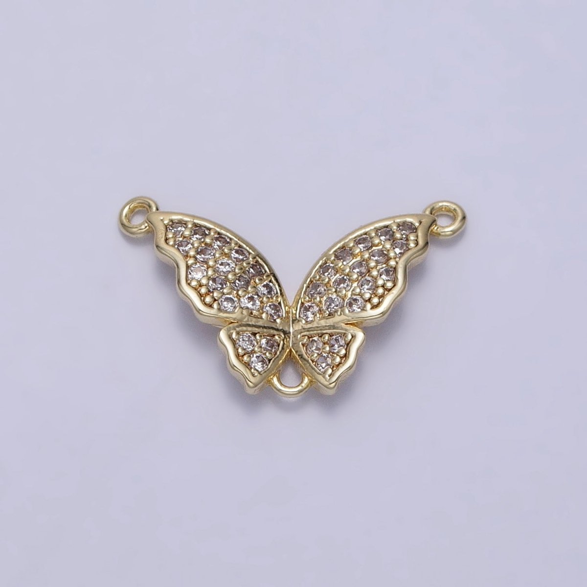 14K Gold Filled Micro Paved CZ Butterfly Triple Loop Connector | AA1021 - DLUXCA