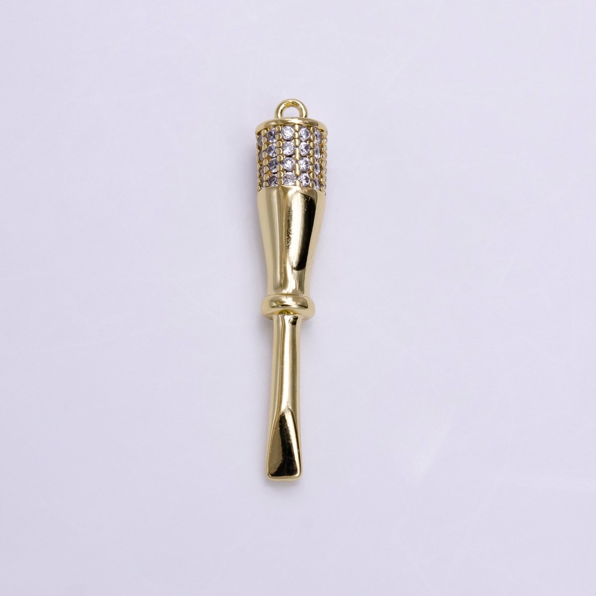 14K Gold Filled Micro Paved CZ Flat Edged Screwdriver Charm | AC1453 - DLUXCA