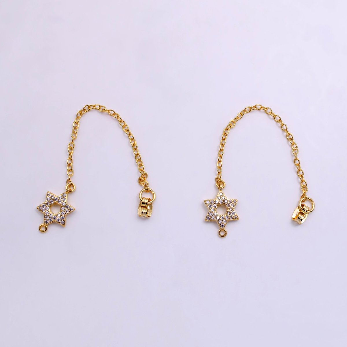 14K Gold Filled Micro Paved CZ Star of David Earring Backing Findings | K188 - DLUXCA