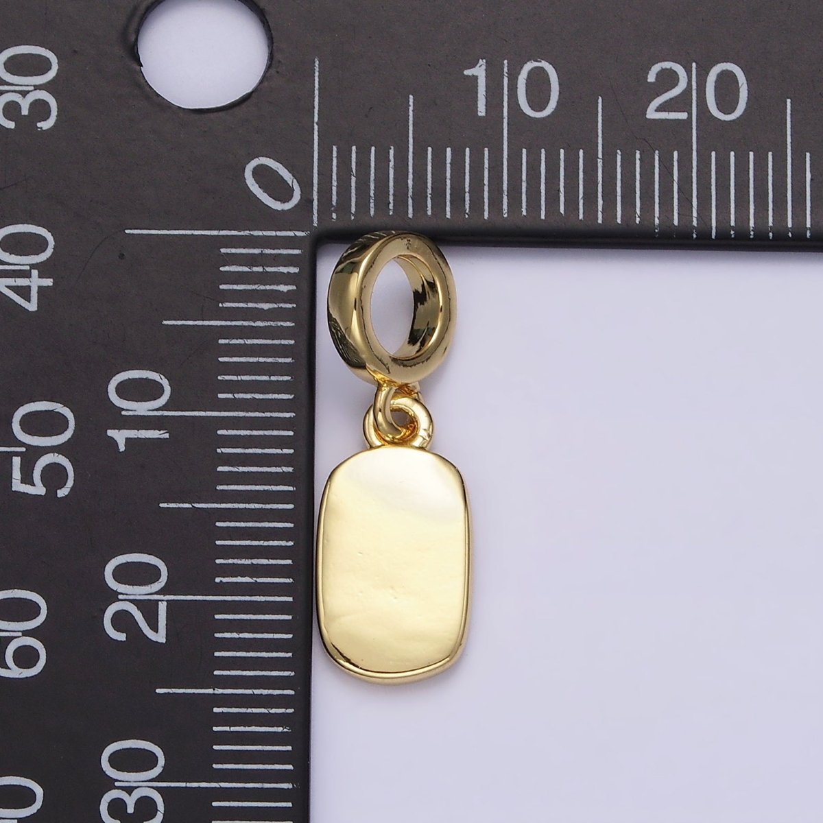 14K Gold Filled Mini Engravable Rectangular Bar Charm | N-1022 - DLUXCA