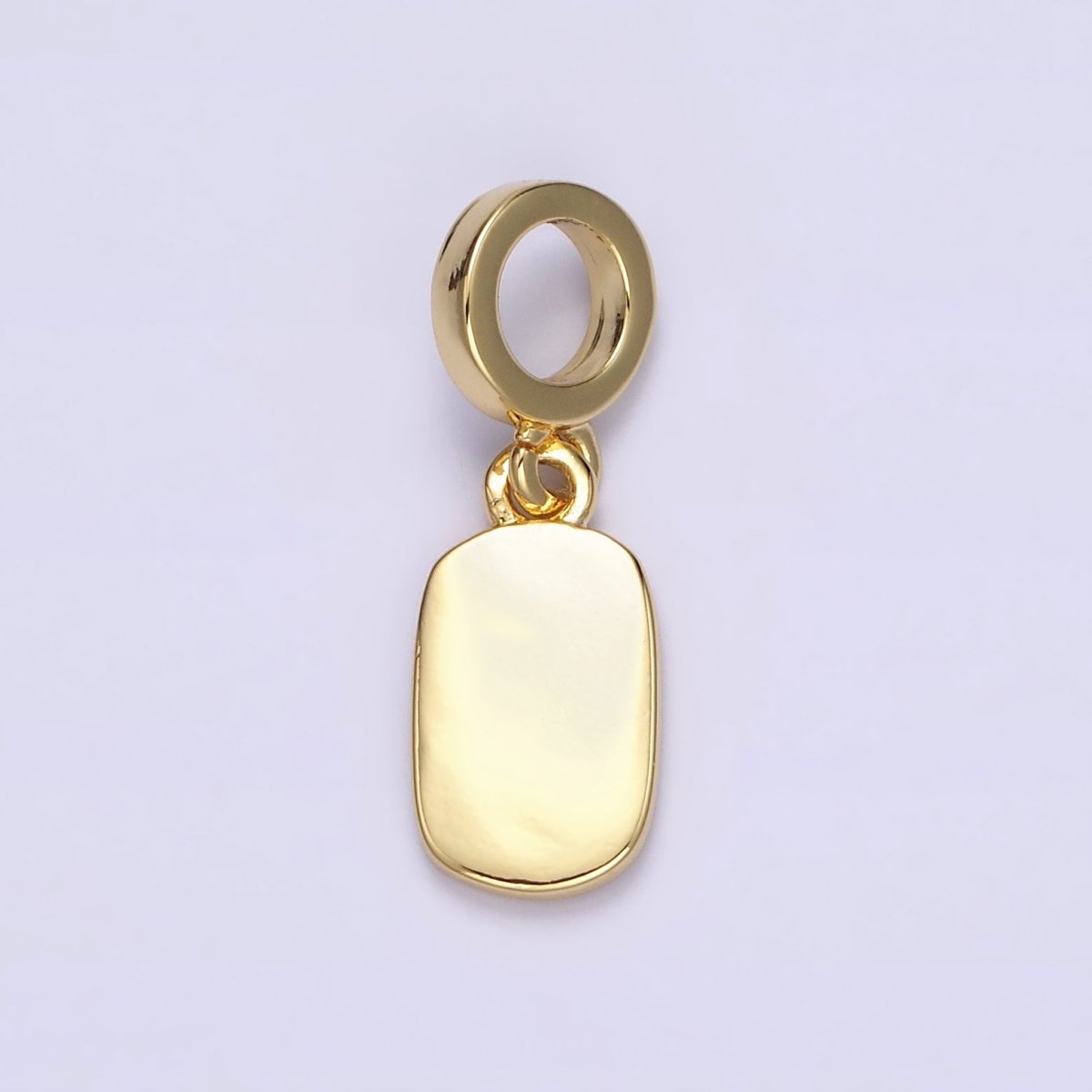 14K Gold Filled Mini Engravable Rectangular Bar Charm | N-1022 - DLUXCA