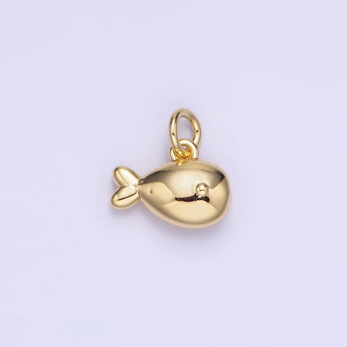 14K Gold Filled Mini Fish Animal Puffed Add-On Charm | AG715 - DLUXCA