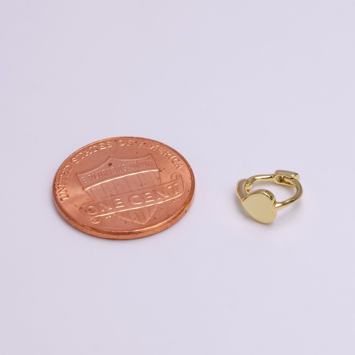 14K Gold Filled Mini Heart Minimalist 9mm Cartilage Huggie Earirngs | Y-926 - DLUXCA